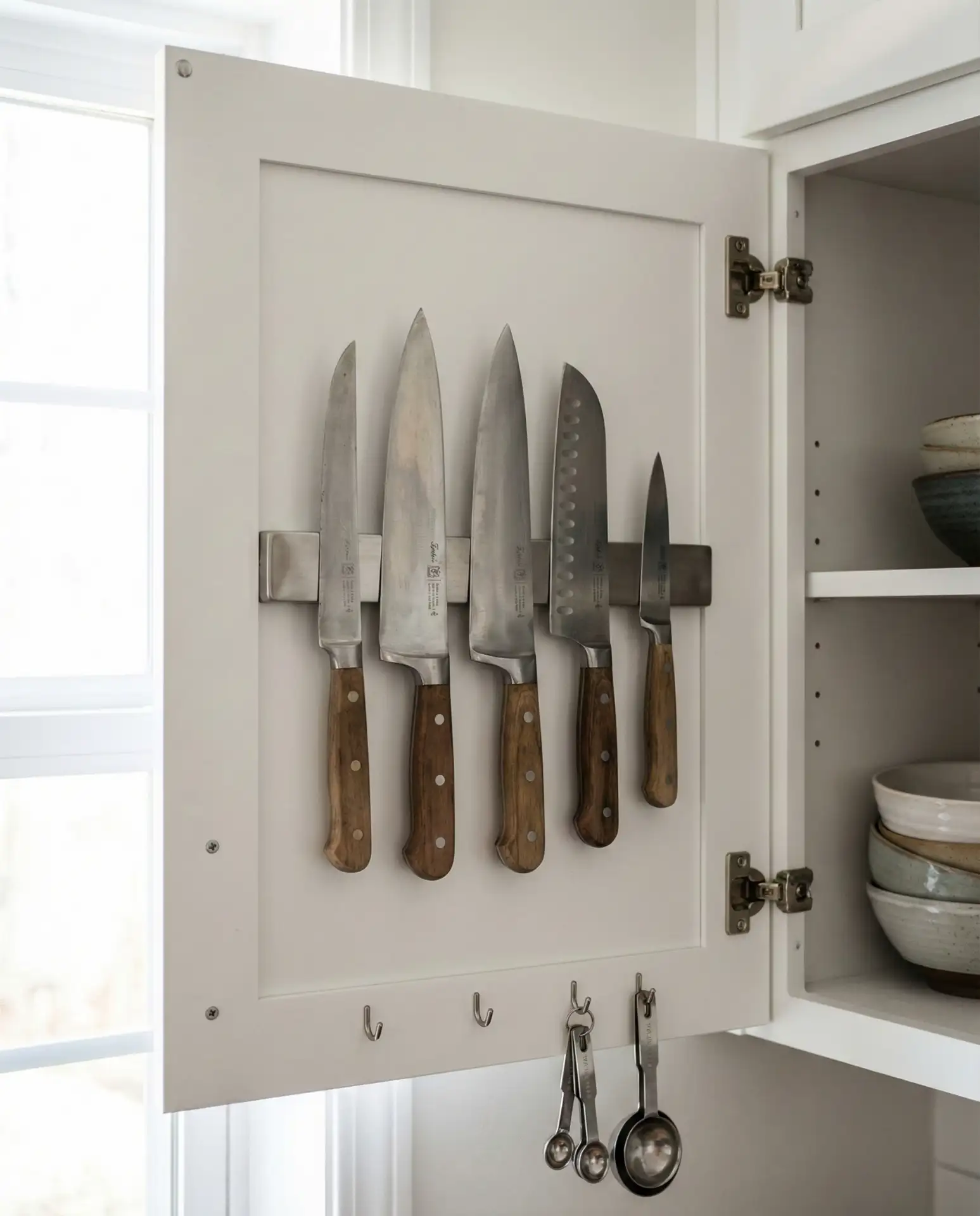 Magnetic Knife Strips for Inside Cabinet Doors 2