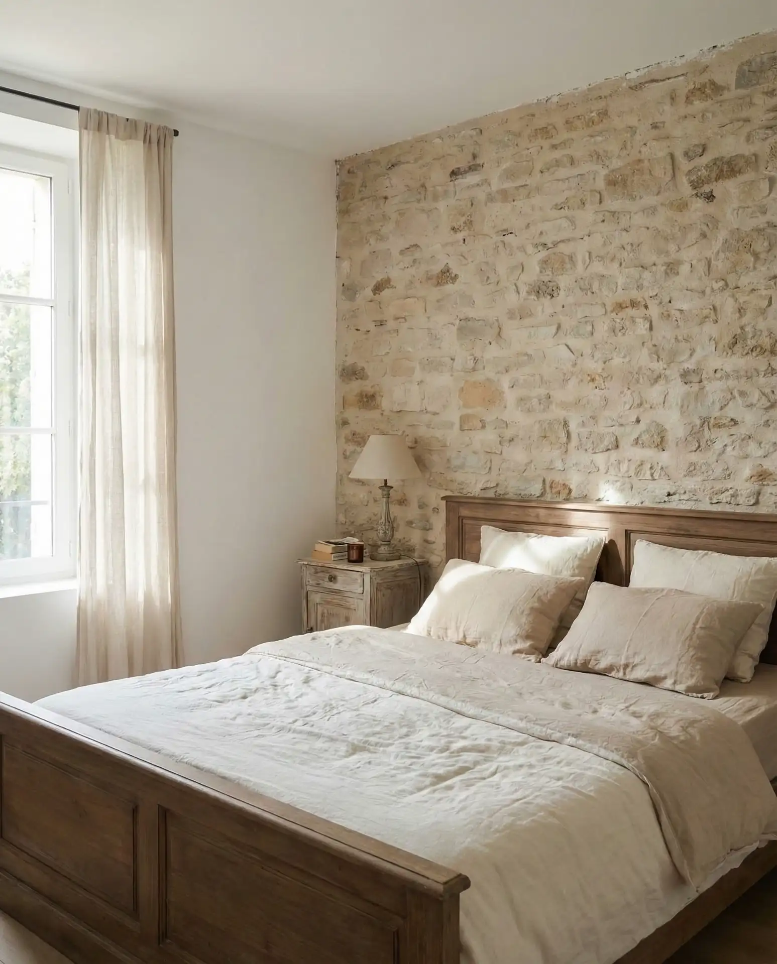 Master Bedrooms with Exposed Stone Wall 1