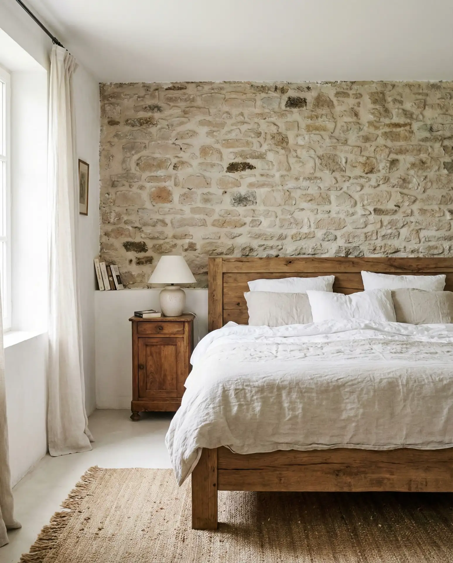 Master Bedrooms with Exposed Stone Wall 2