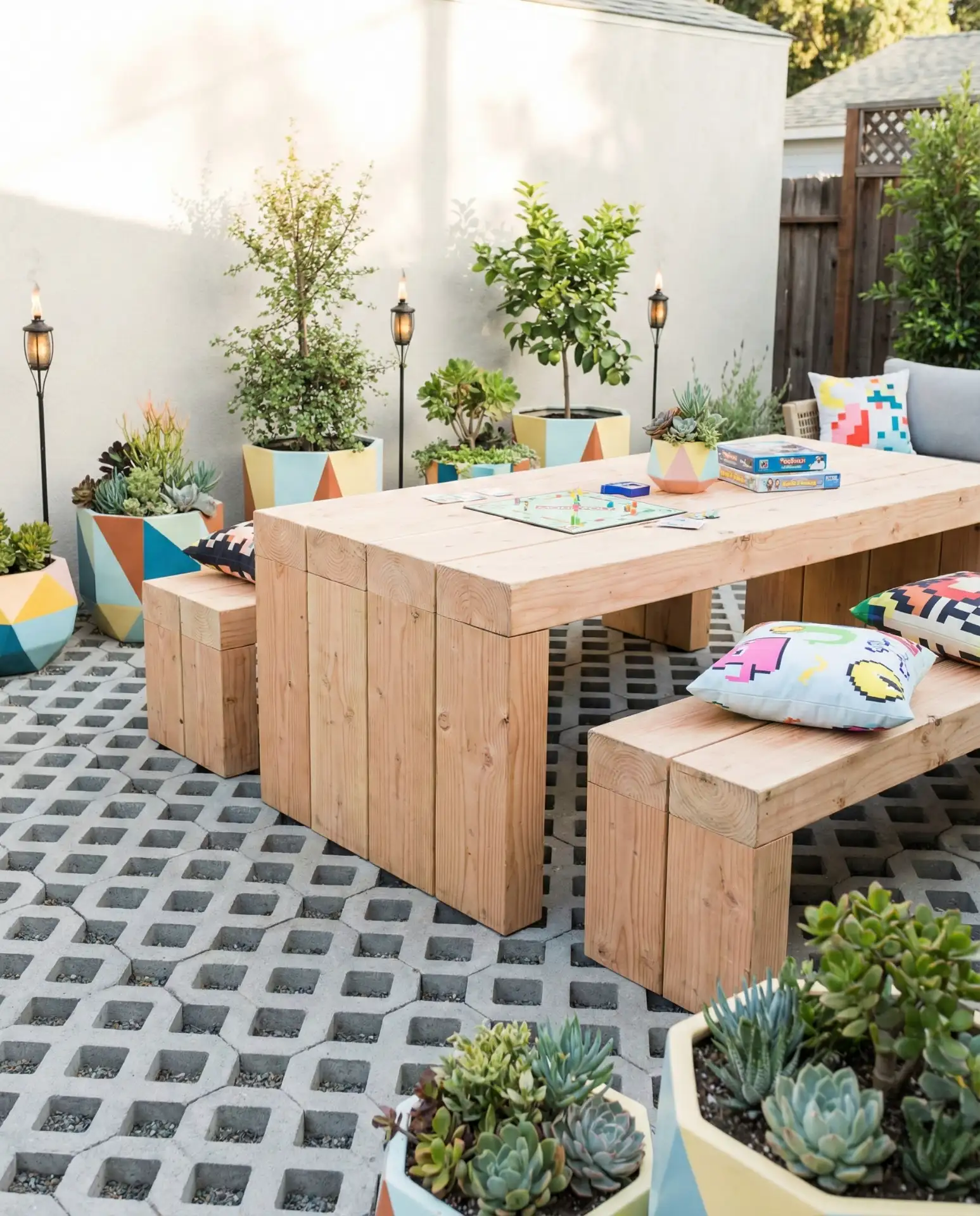 Minecraft-Inspired Pixelated Garden Dining 2