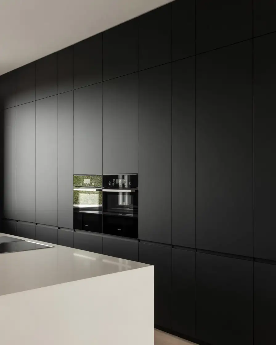 Minimalist Black Kitchen with Hidden Storage 1