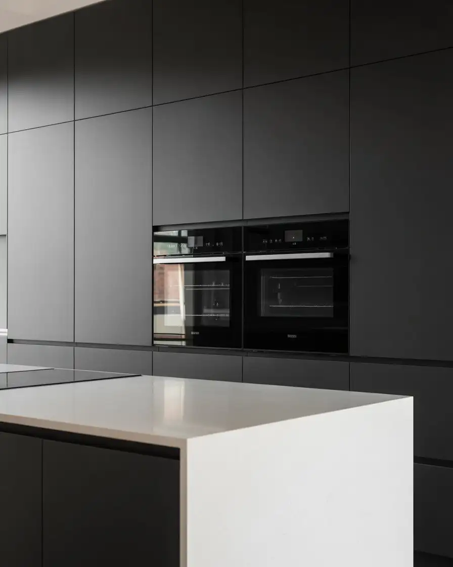 Minimalist Black Kitchen with Hidden Storage 2