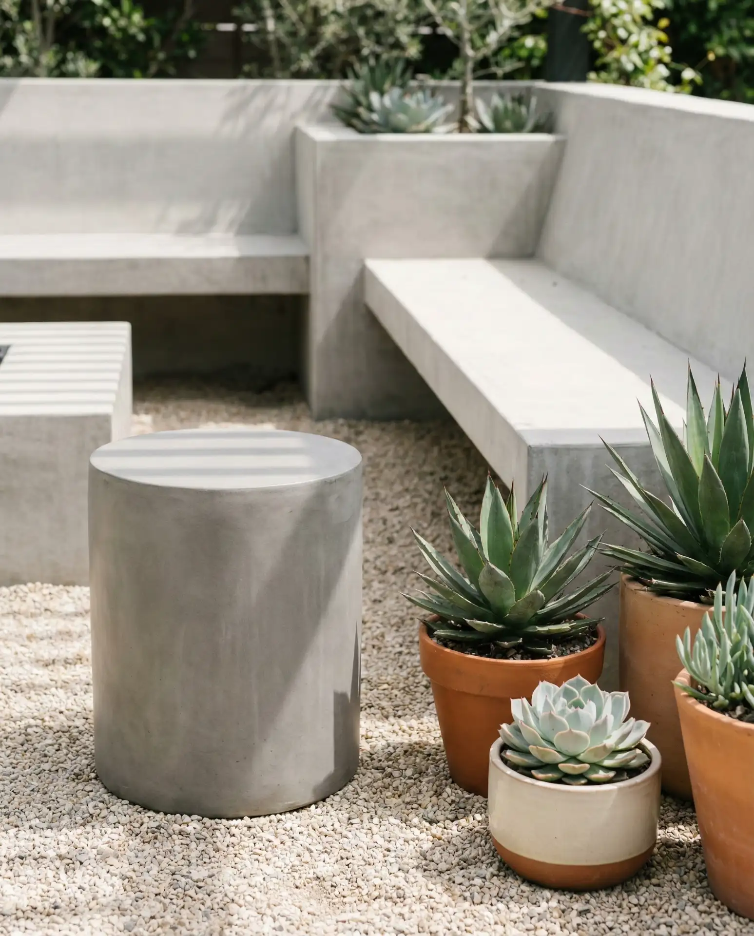 Minimalist Concrete Garden Stools 1