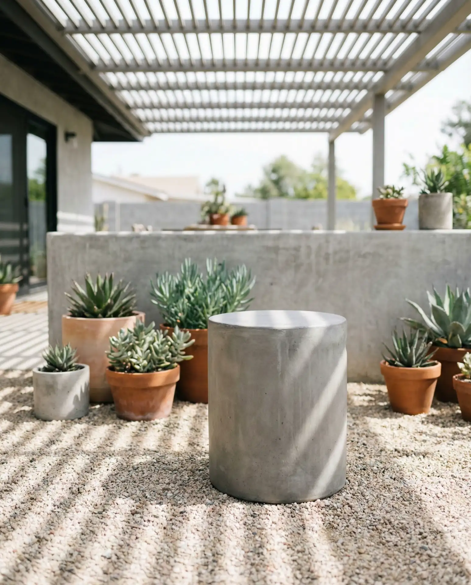 Minimalist Concrete Garden Stools 2