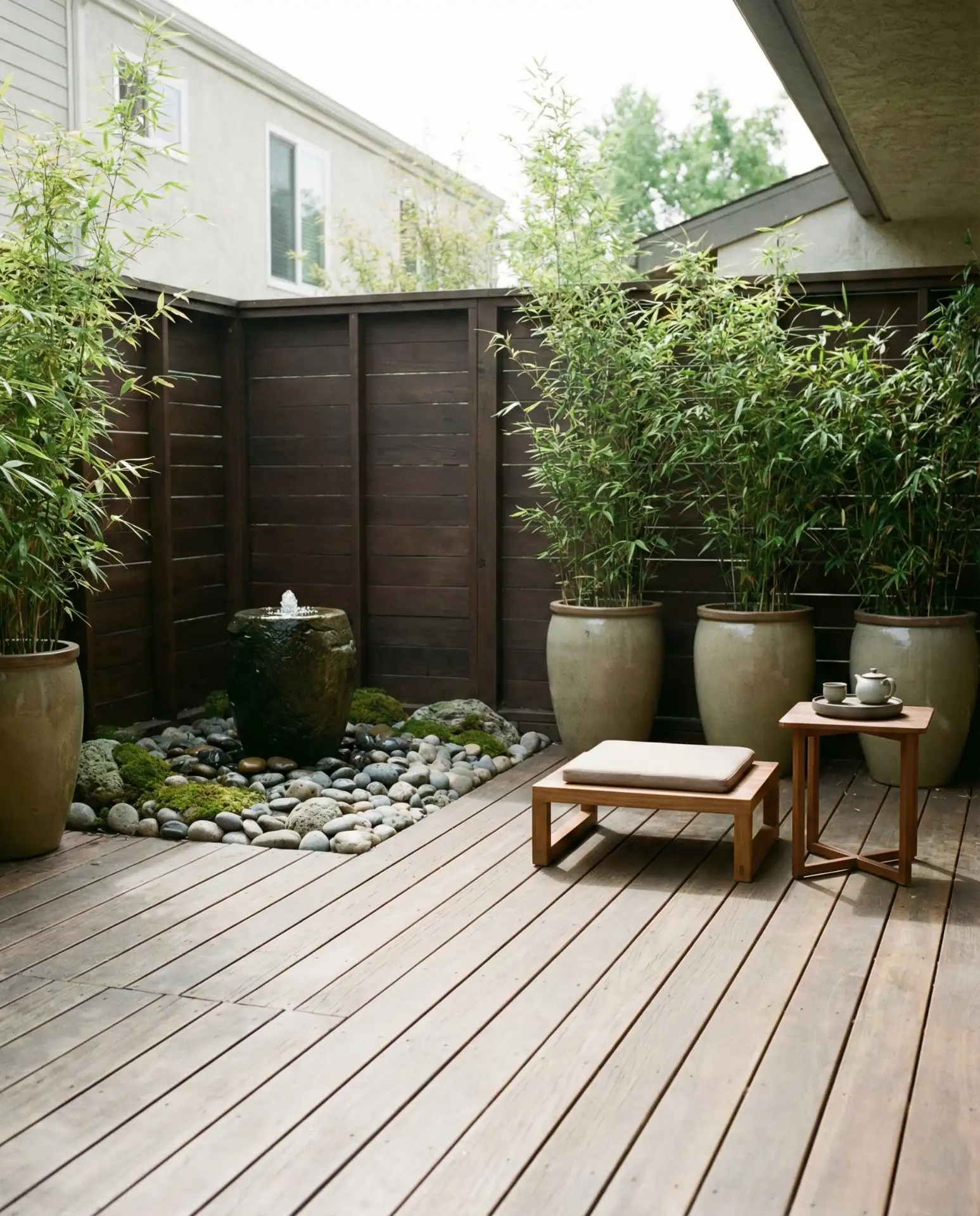 Minimalist Zen Deck with Water Feature 1