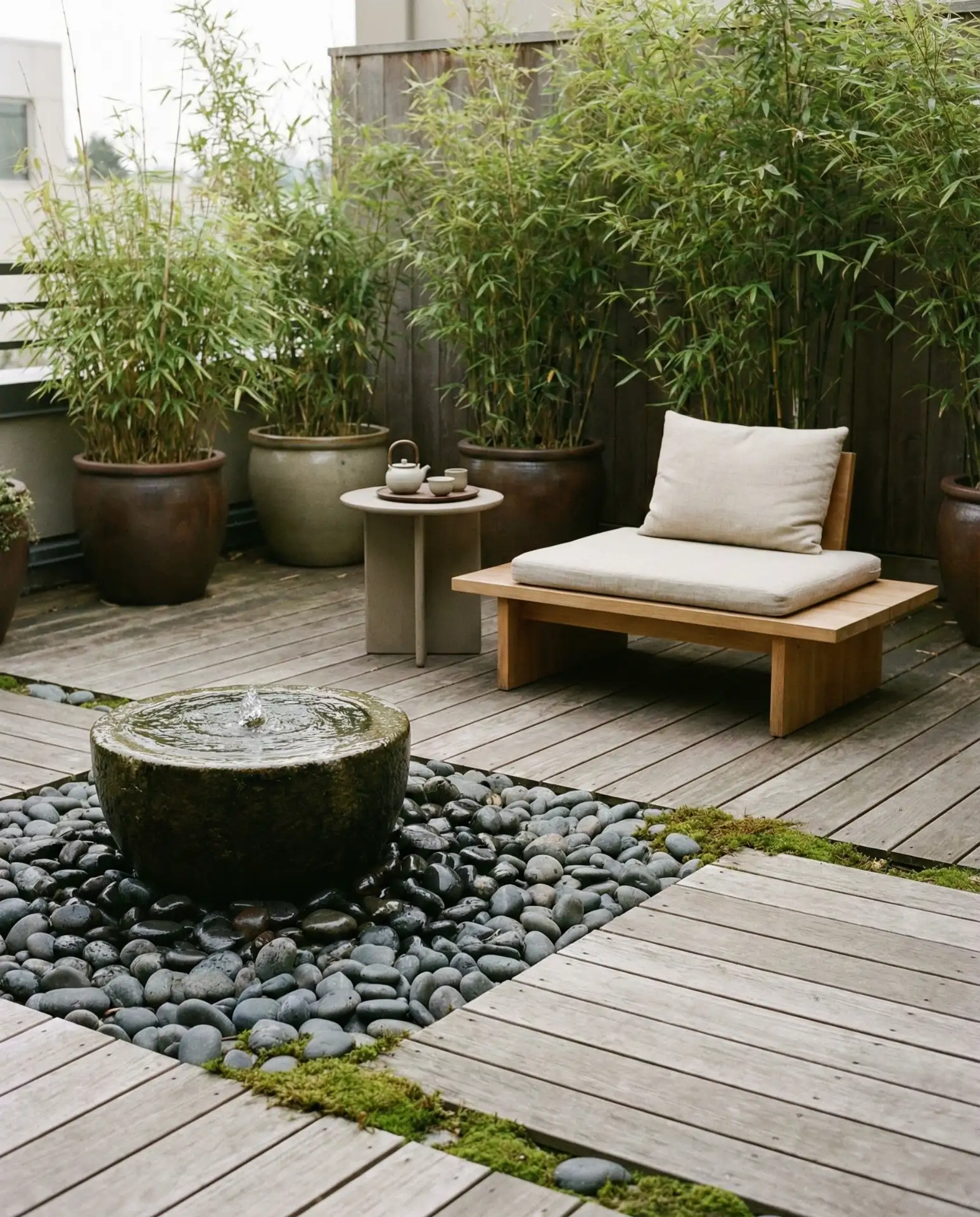 Minimalist Zen Deck with Water Feature 2