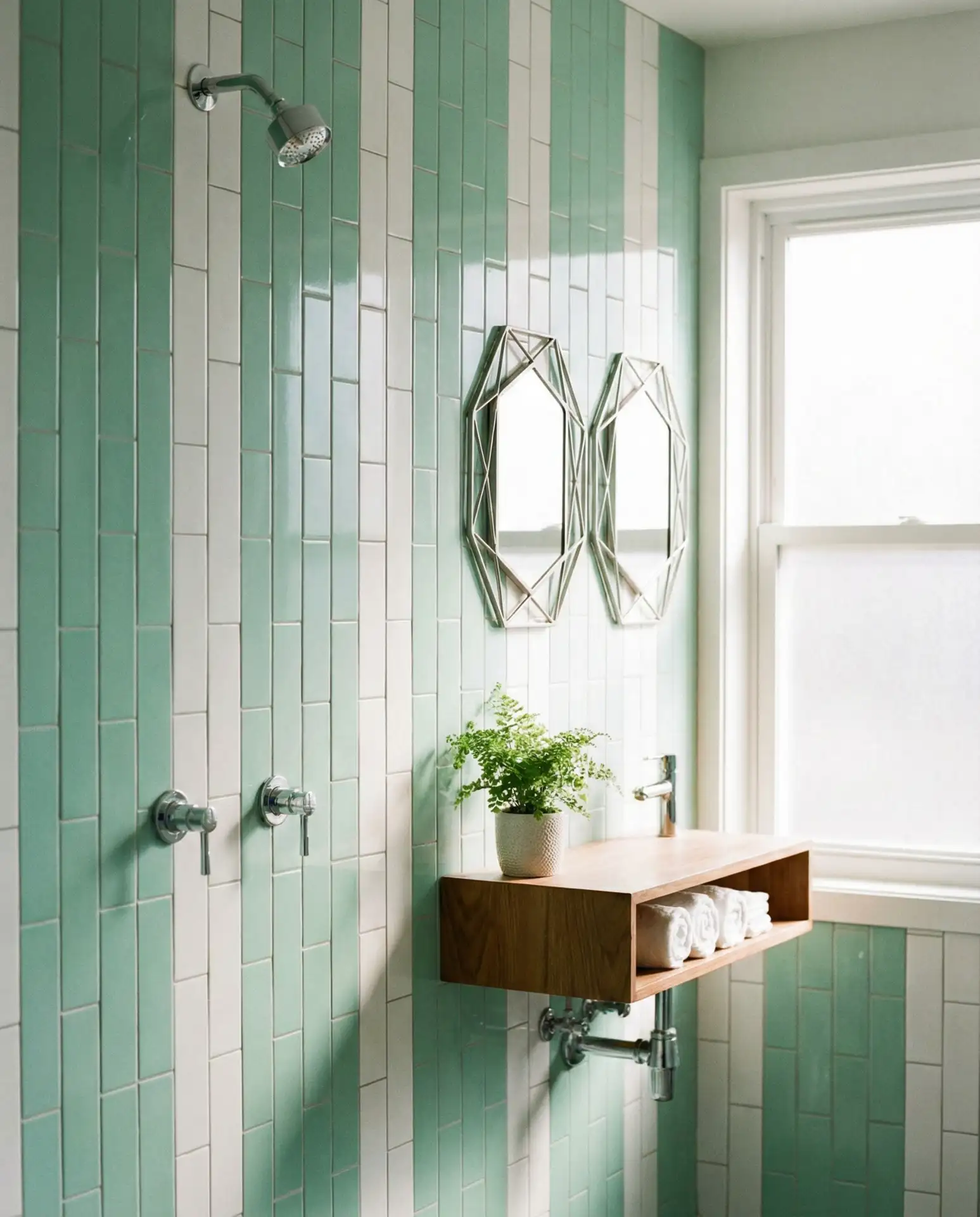 Mint and White Vertical Stack Bond 2