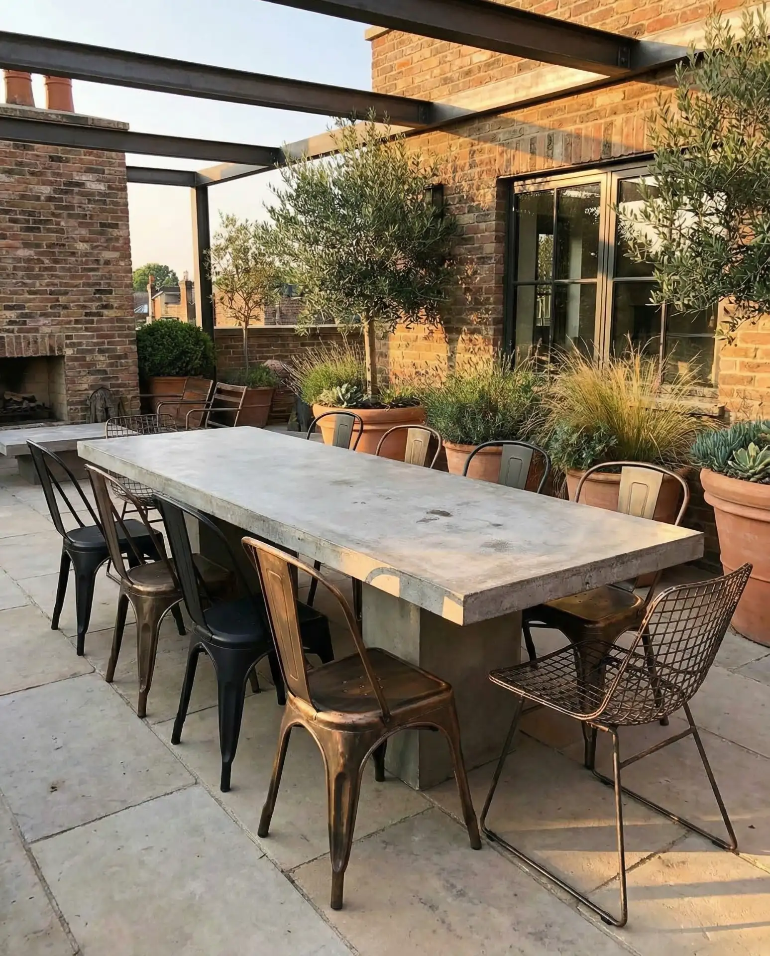 Mixed Metal Chair Styles Around One Table