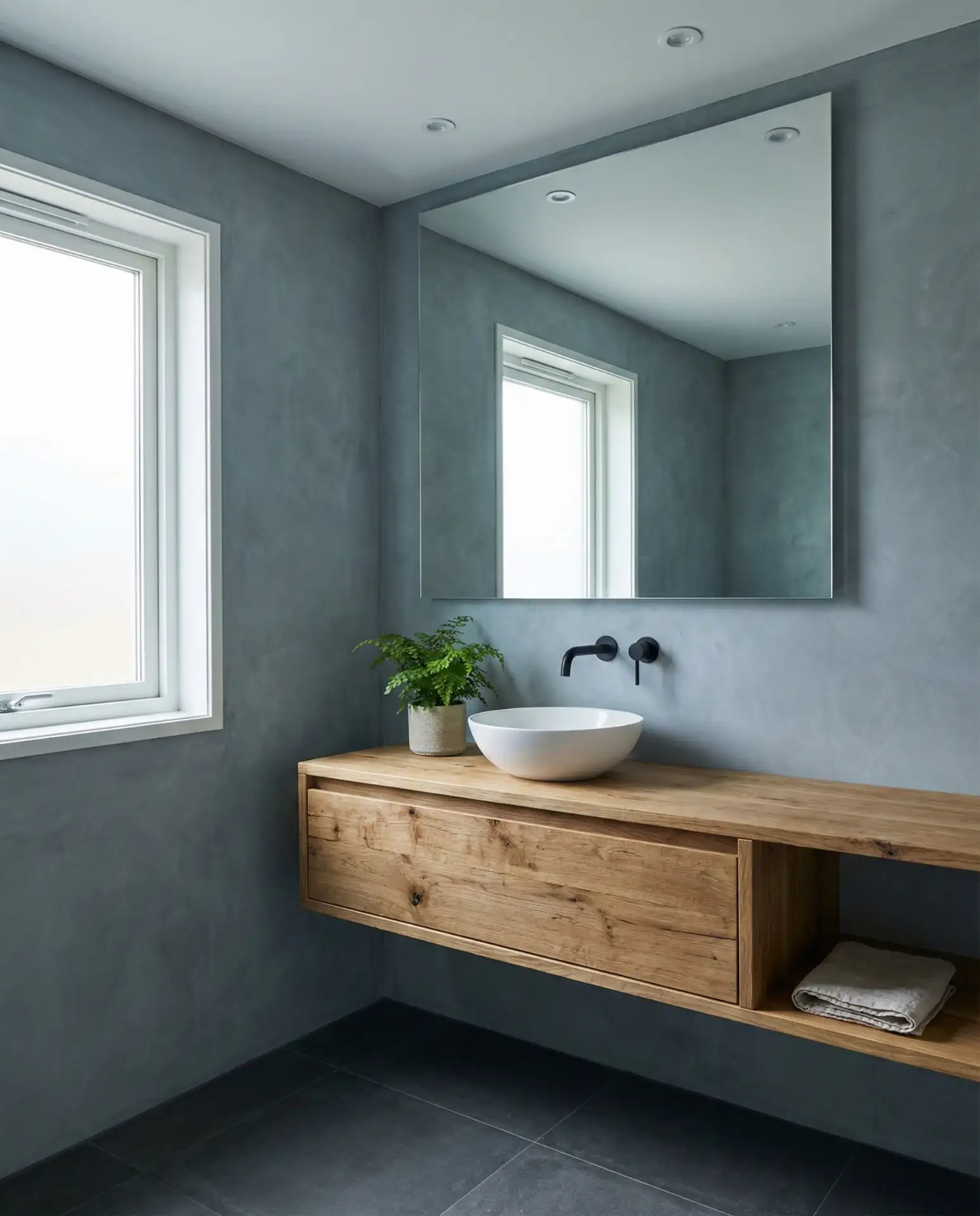 Modern Grey-Blue Concrete Aesthetic 1