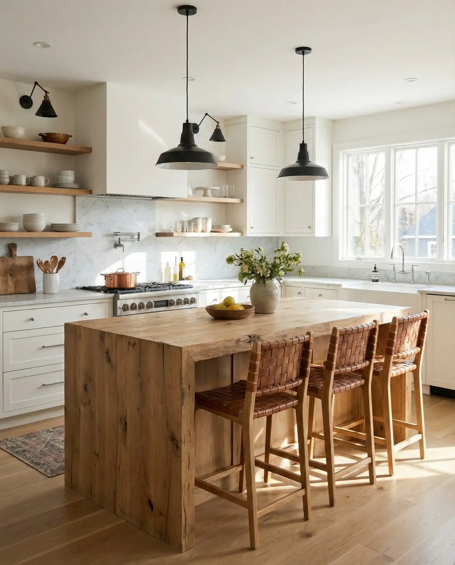 Modern Kitchen Design with Natural Wood Island 1