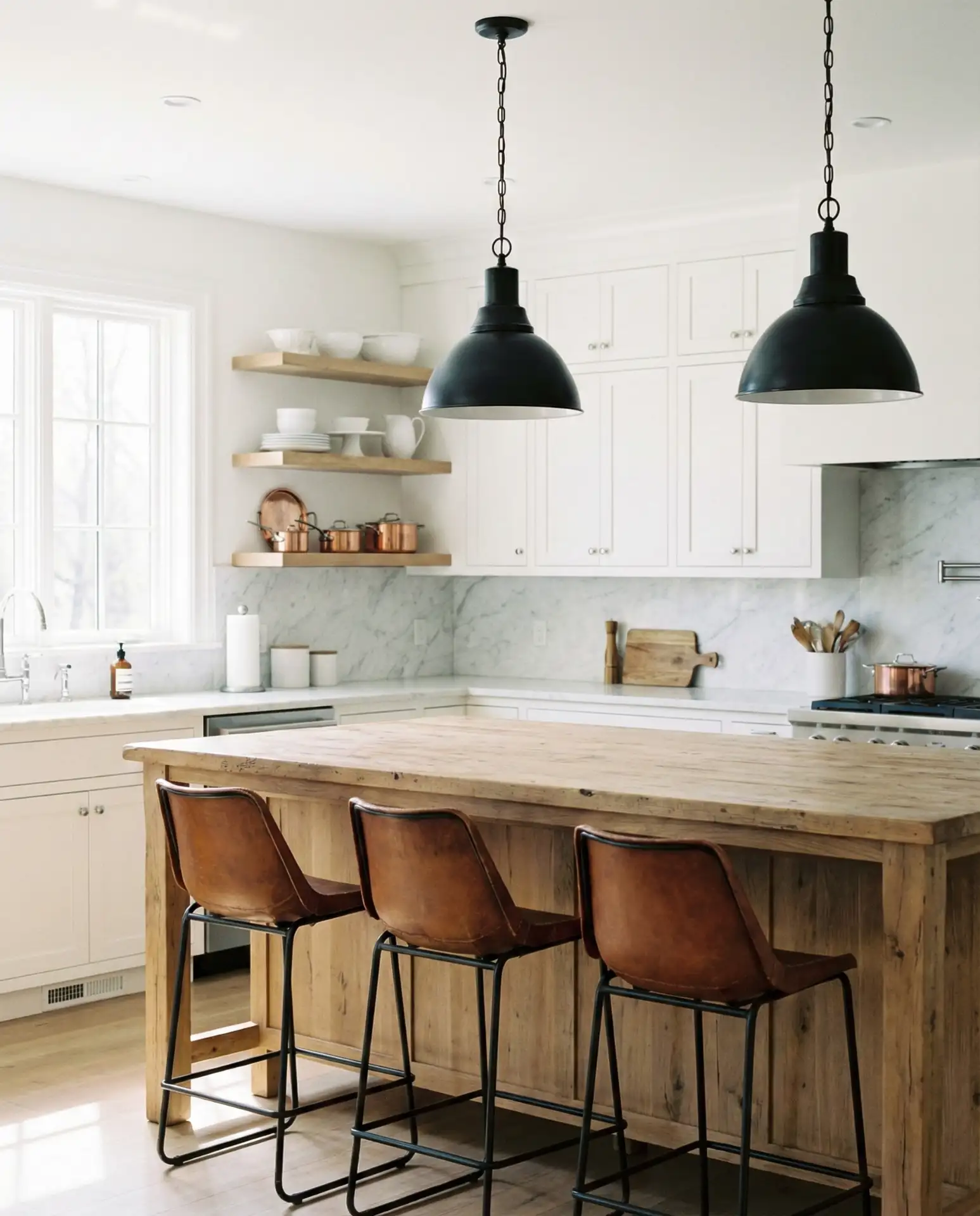 Modern Kitchen Design with Natural Wood Island 2