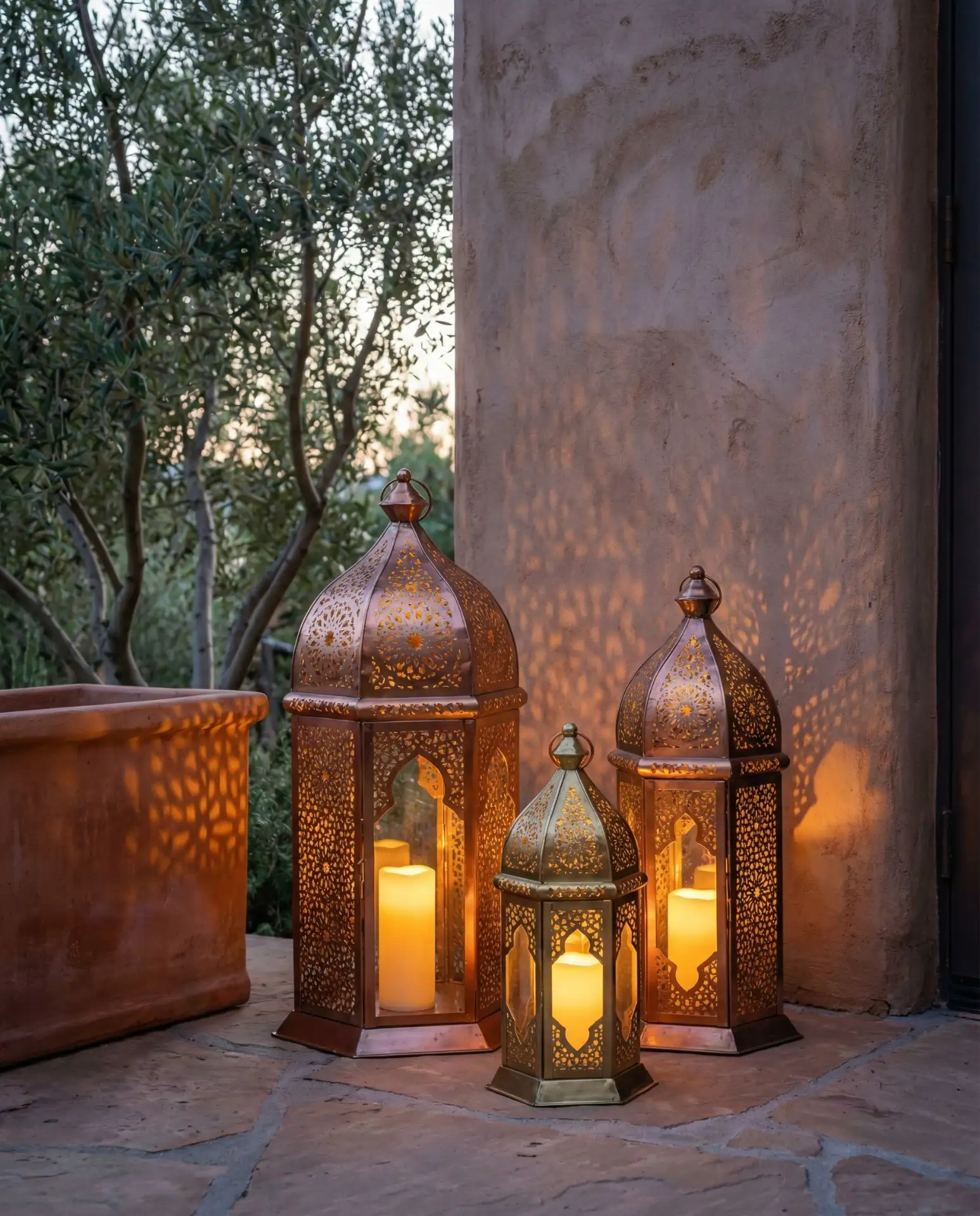 Moroccan-Inspired Punched Metal Lanterns 1