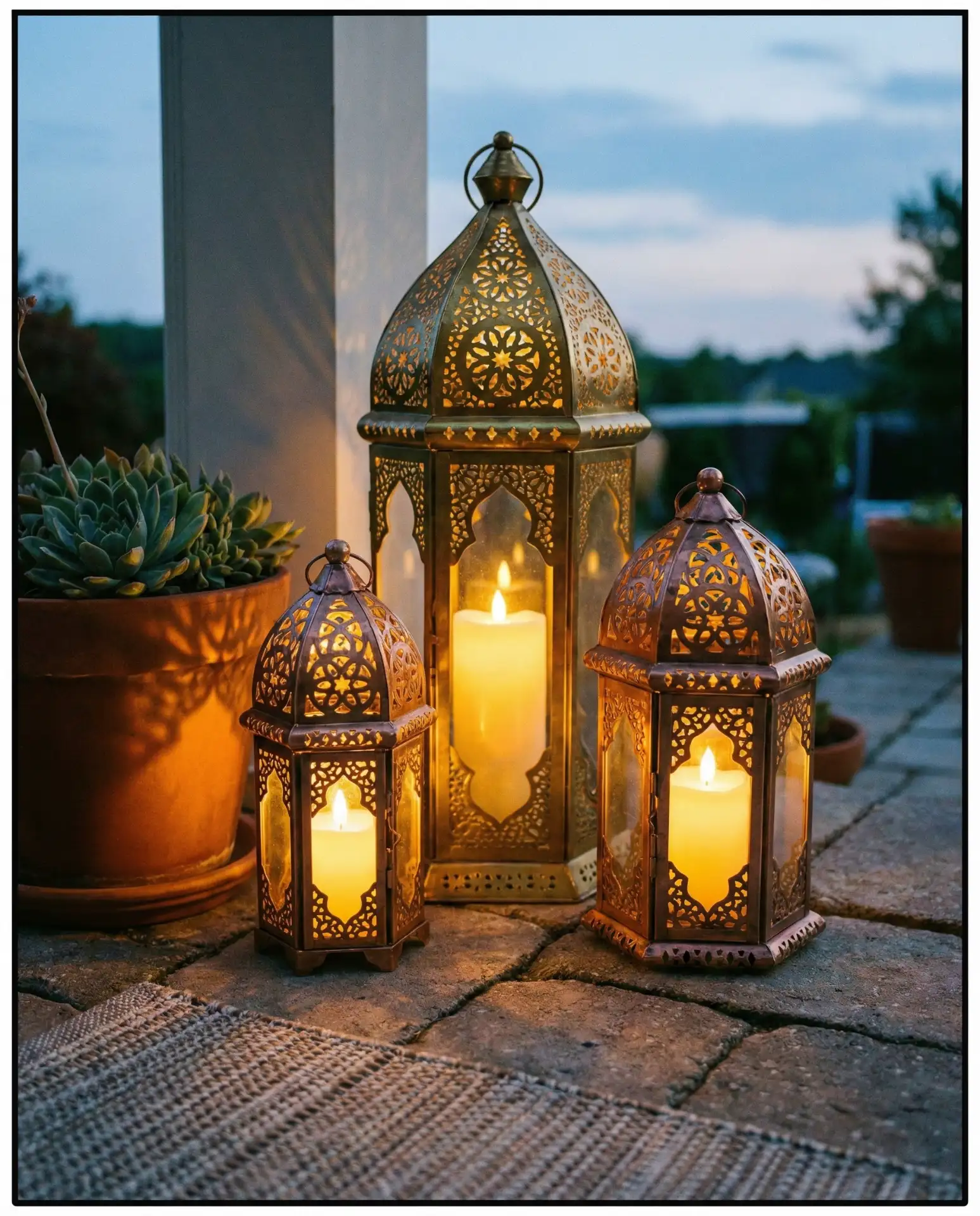 Moroccan-Inspired Punched Metal Lanterns 2