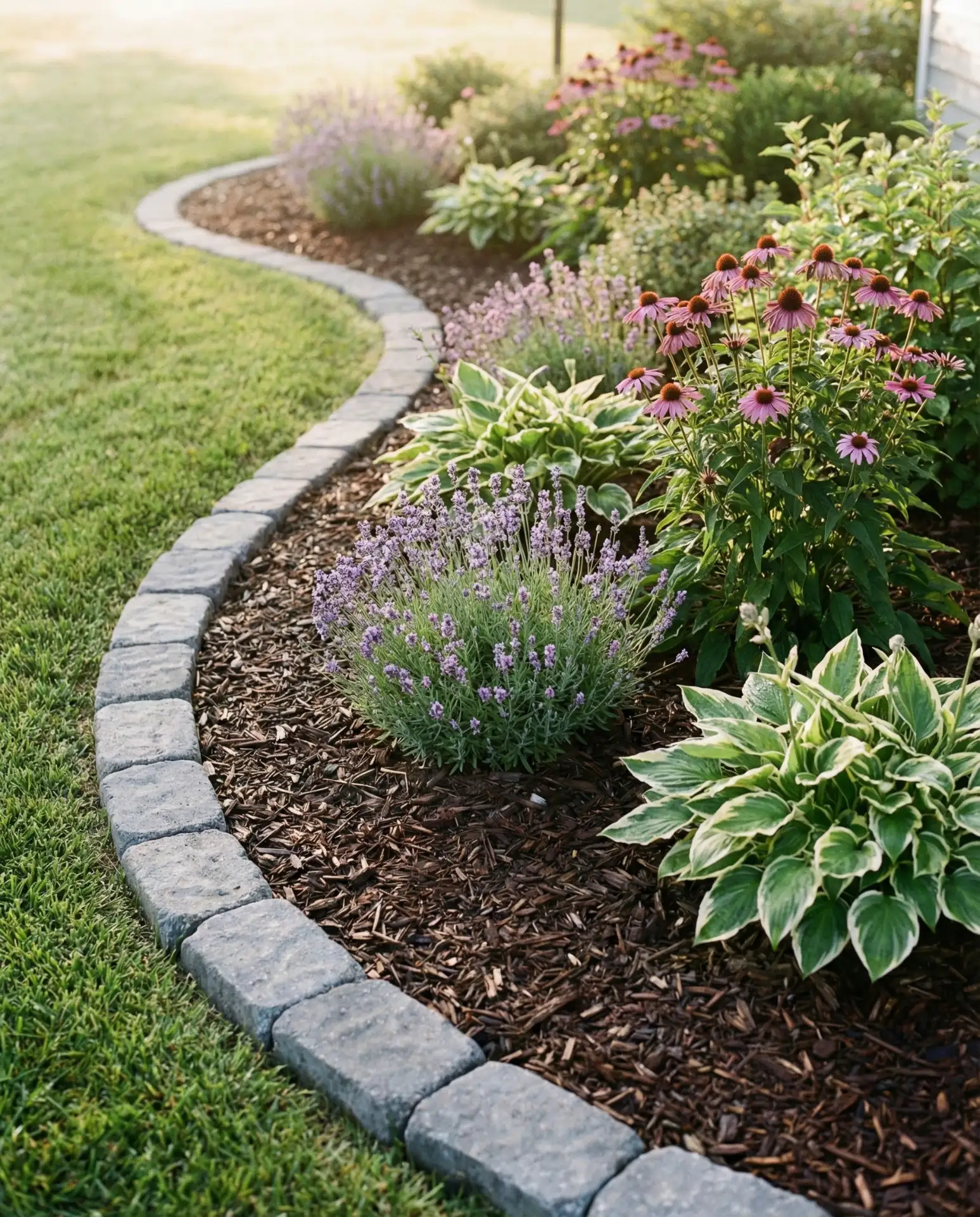 Mulch and Stone Border Combination 1