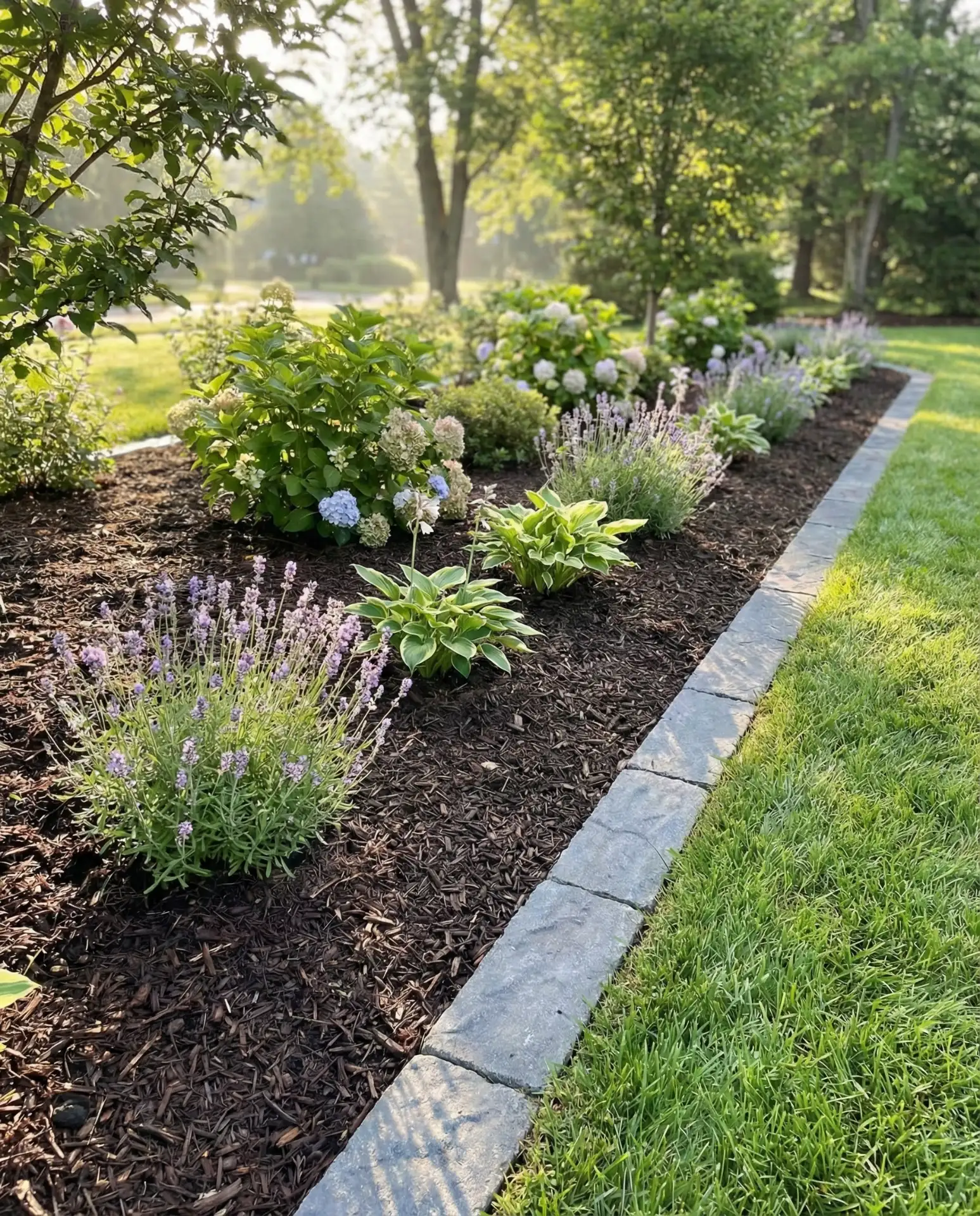 Mulch and Stone Border Combination 2