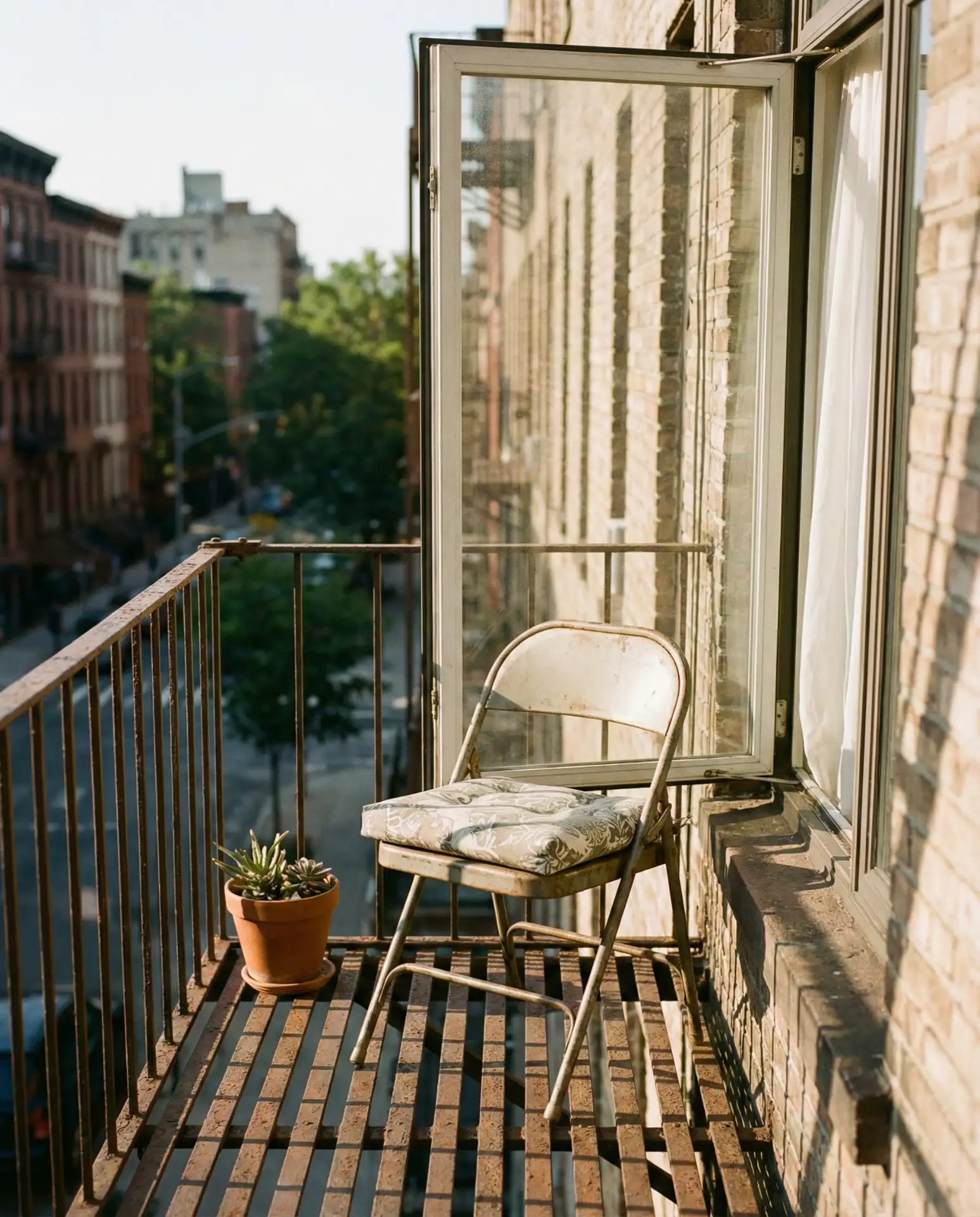 NYC Apartment with Fire Escape Reading Nook 1