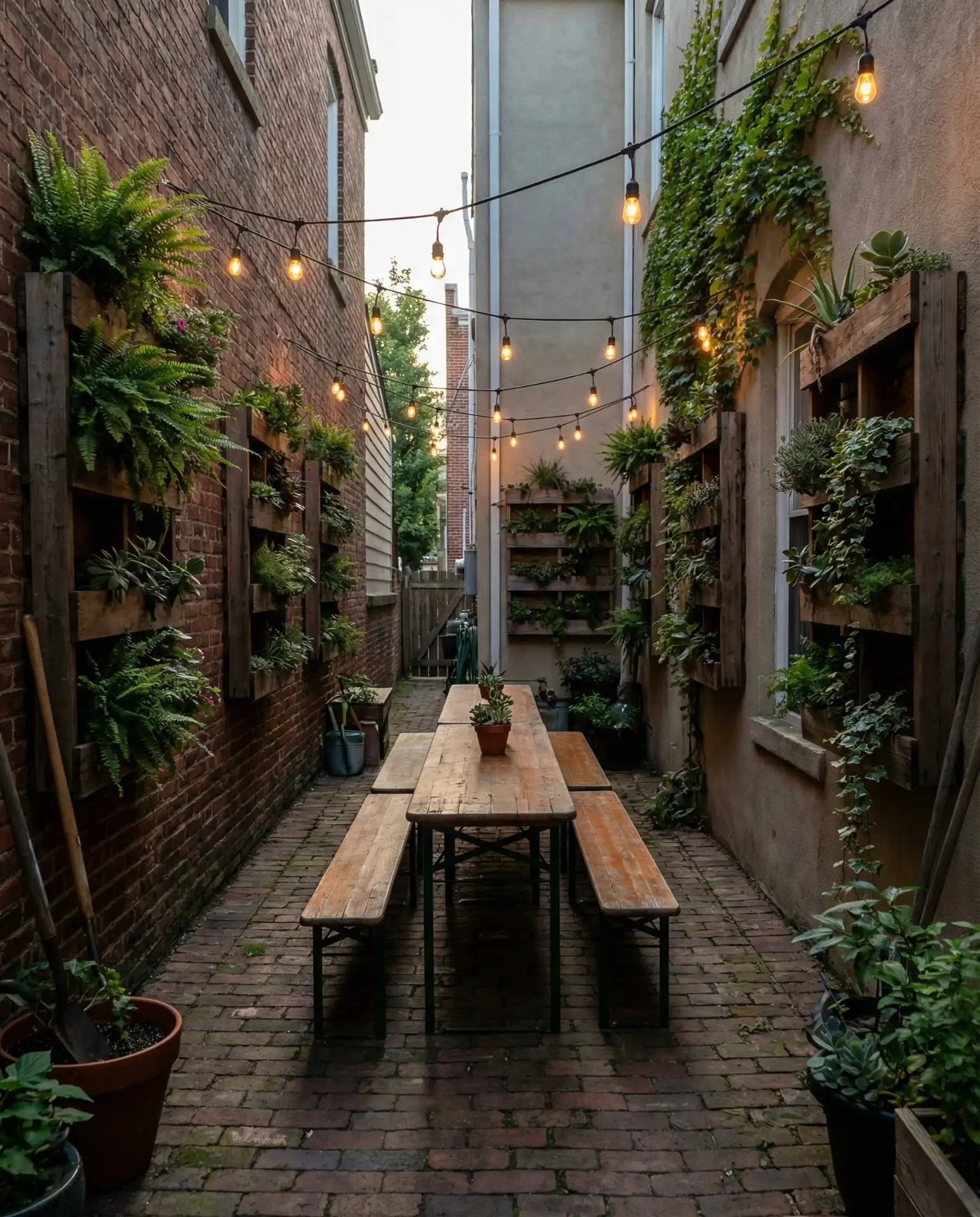 Narrow Side Yard Dining Corridor 1