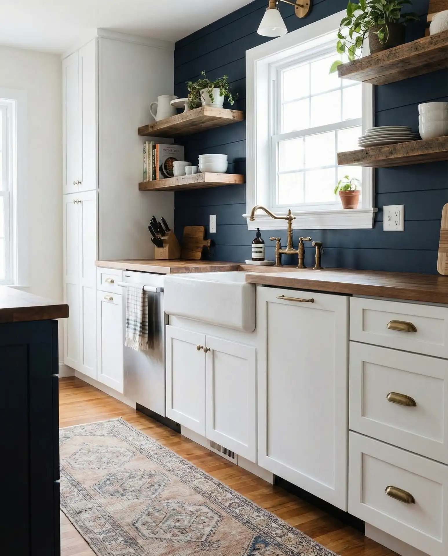 Navy Shiplap Feature Wall 2