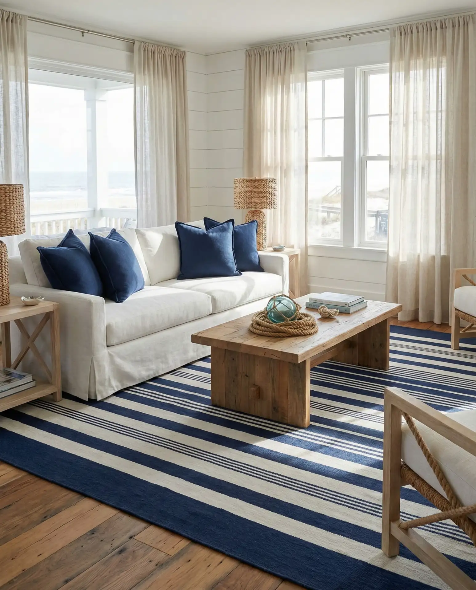 Navy and White Classic Stripe 1