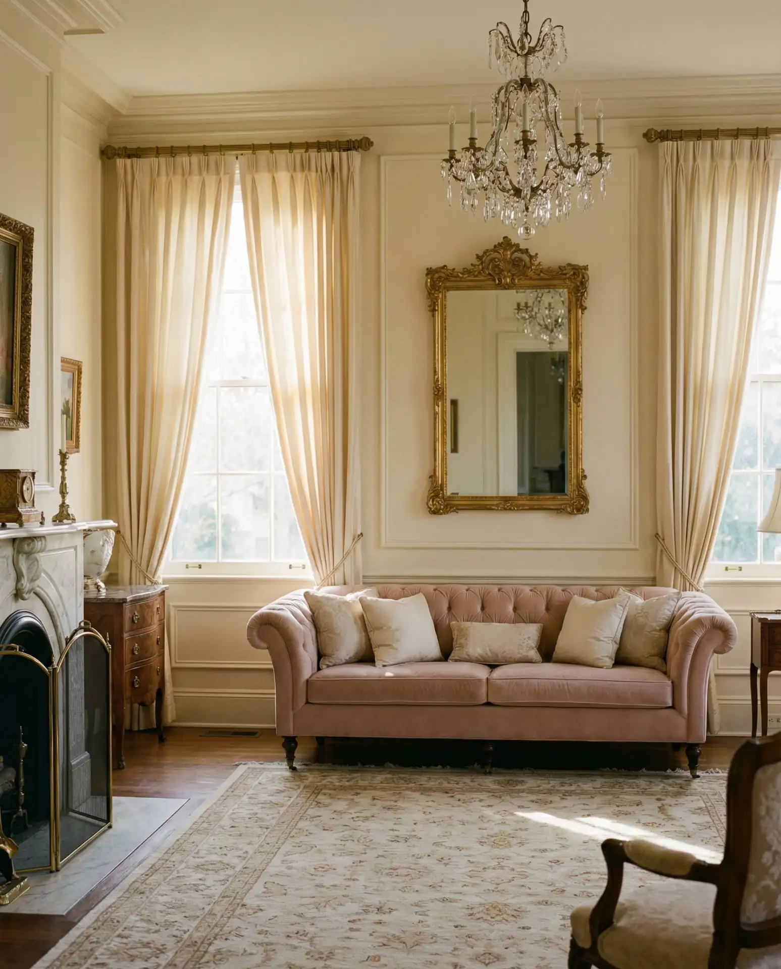 Neo Classic Living Room with Ornate Details and Soft Palettes 1