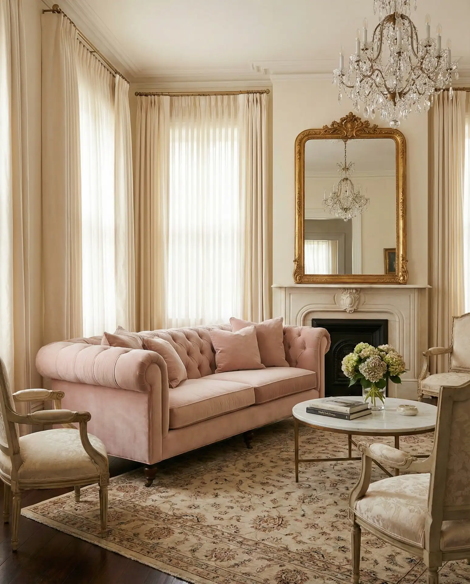 Neo Classic Living Room with Ornate Details and Soft Palettes 2