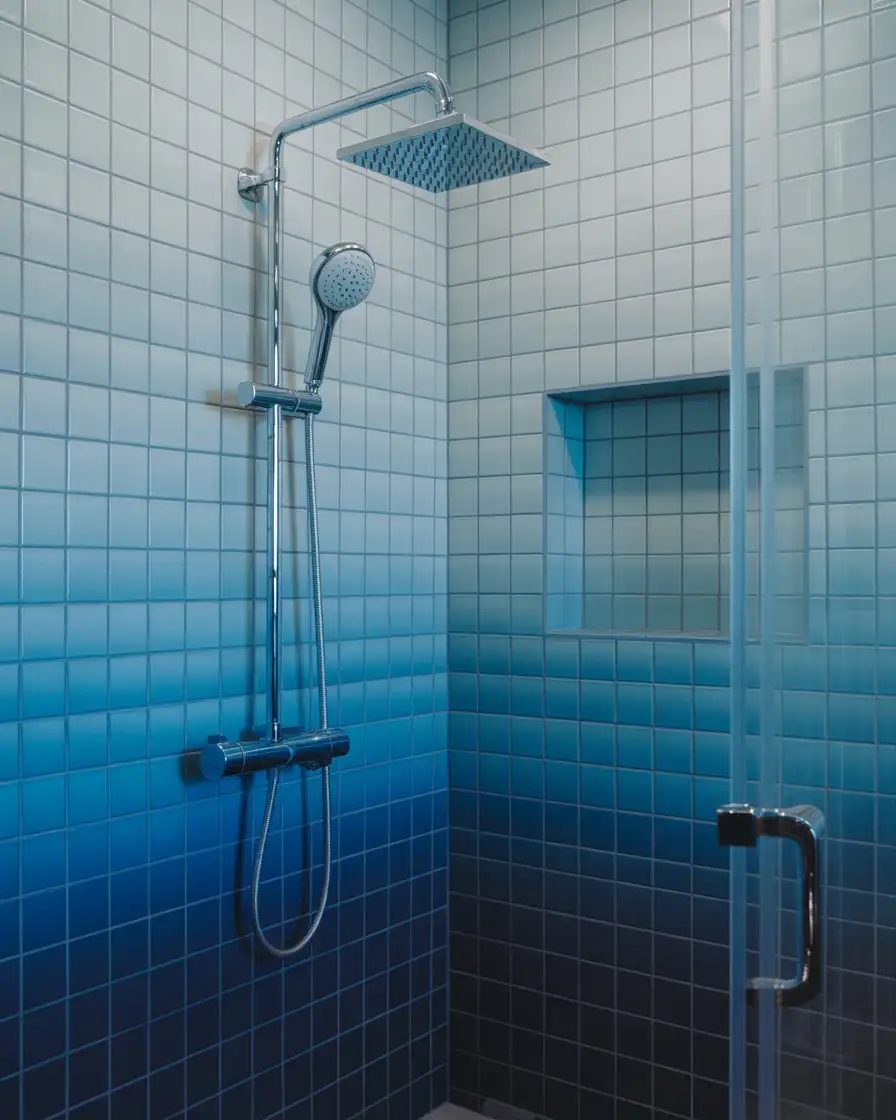 Ombre Blue Shower Tile 1