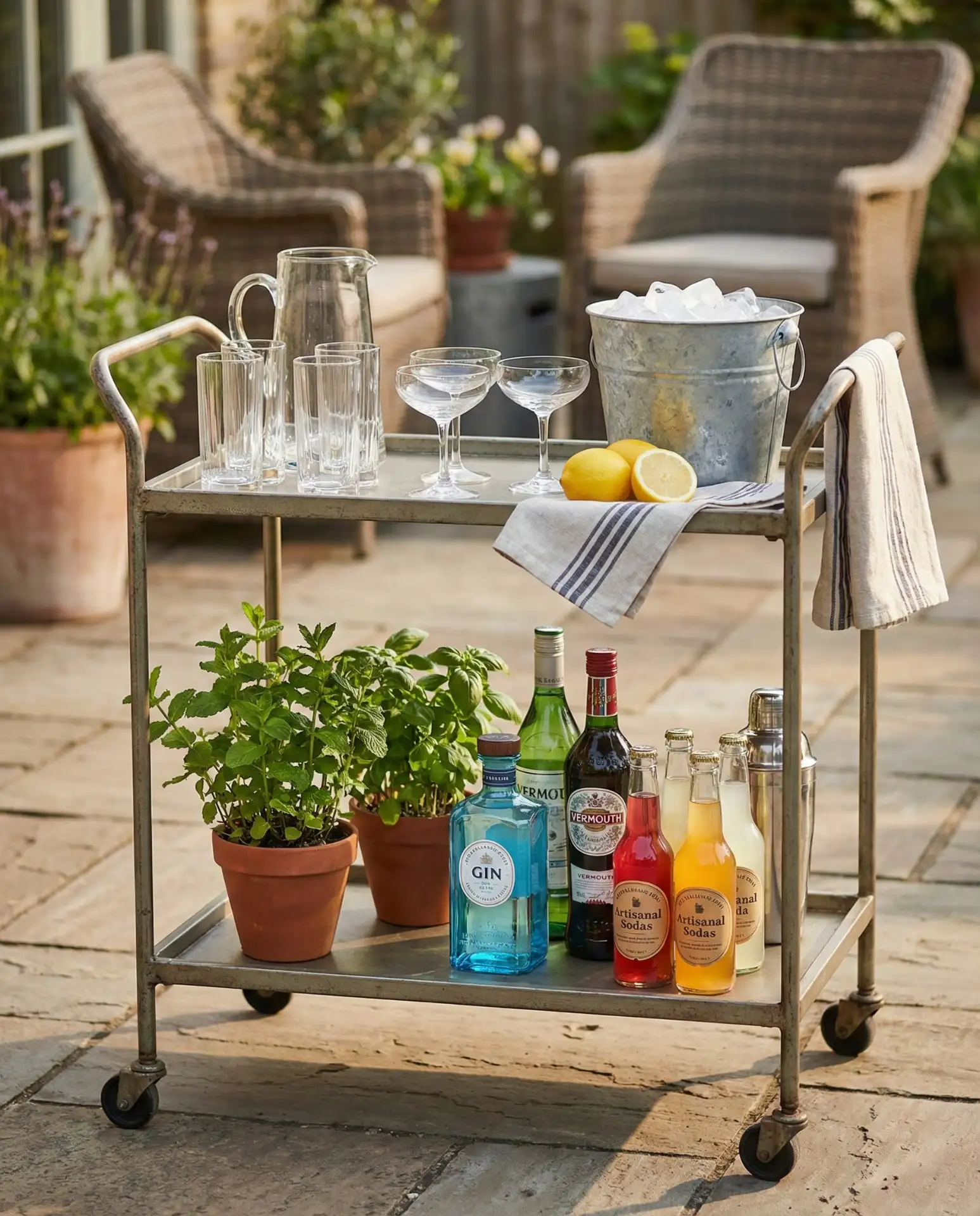 Outdoor Bar Cart Styled for Entertaining 1