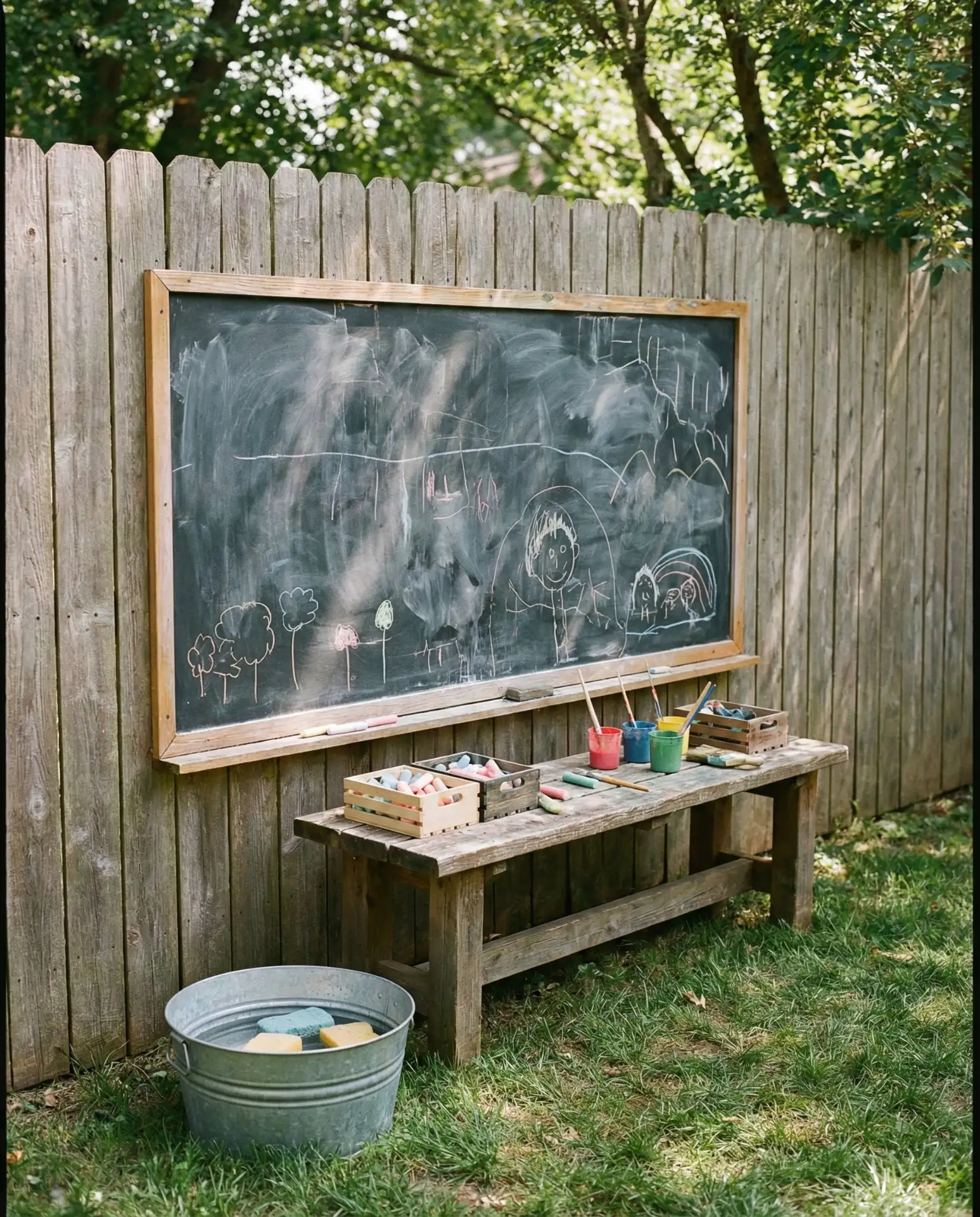 Outdoor Chalkboard and Art Station 1