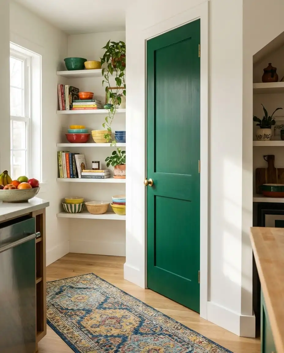 Painted Pantry Door as Kitchen Accent 1
