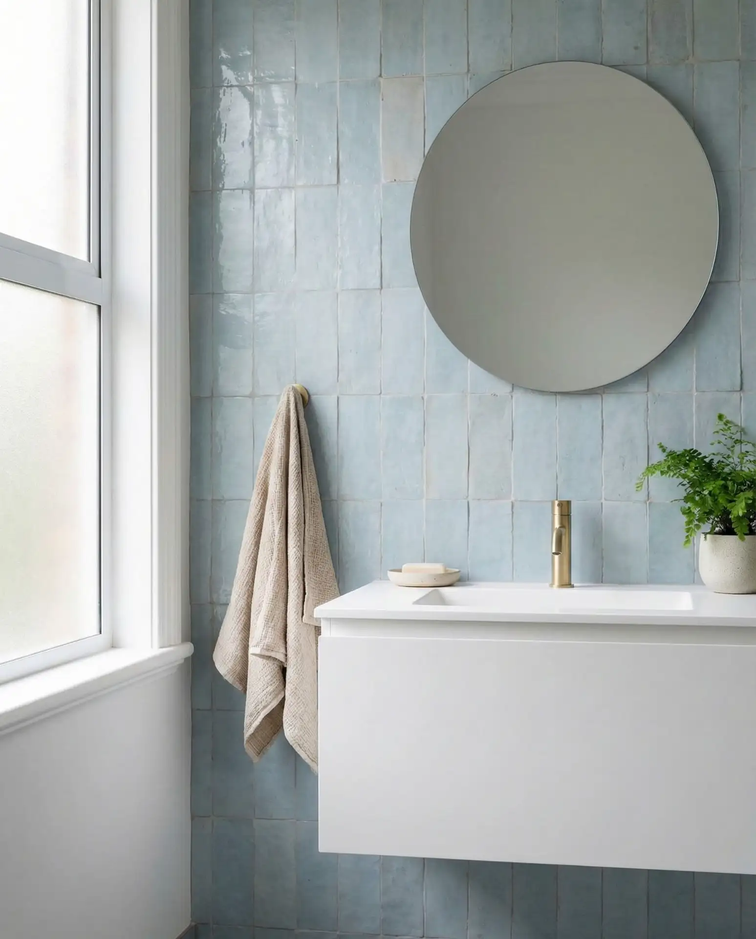 Pale Blue Zellige Tile 1