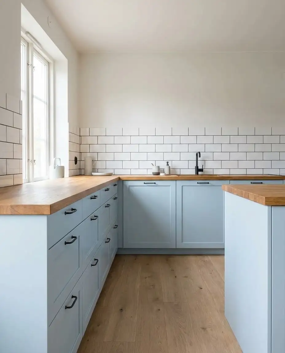 Pale Blue with Warm Wood Tones 2