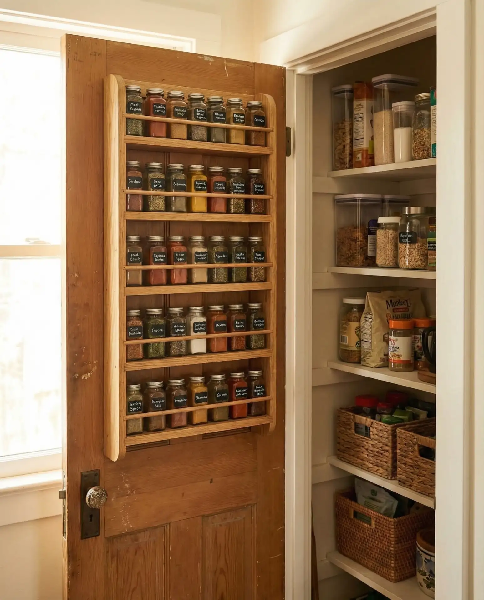 Pantry Door with Built-In Spice Rack 1