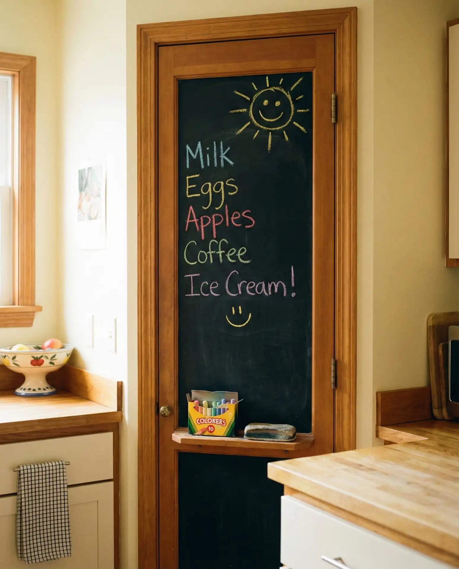 Pantry Door with Chalkboard Decor 2