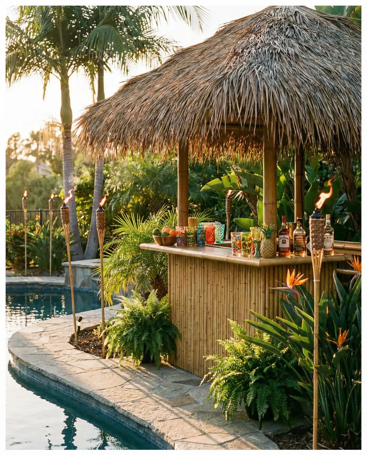 Party-Ready Tiki Bar with Thatched Roof 2