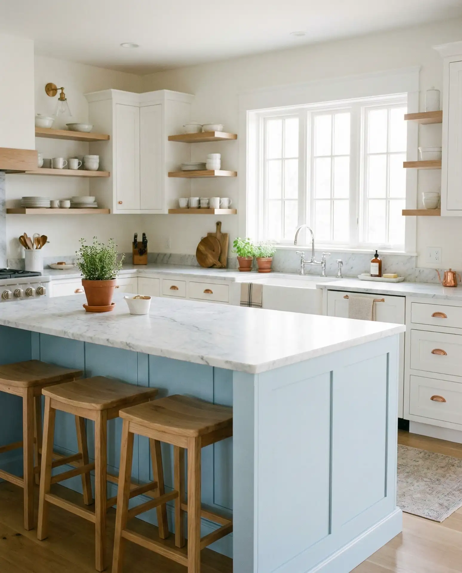 Pastel Blue Island with White Perimeter 2