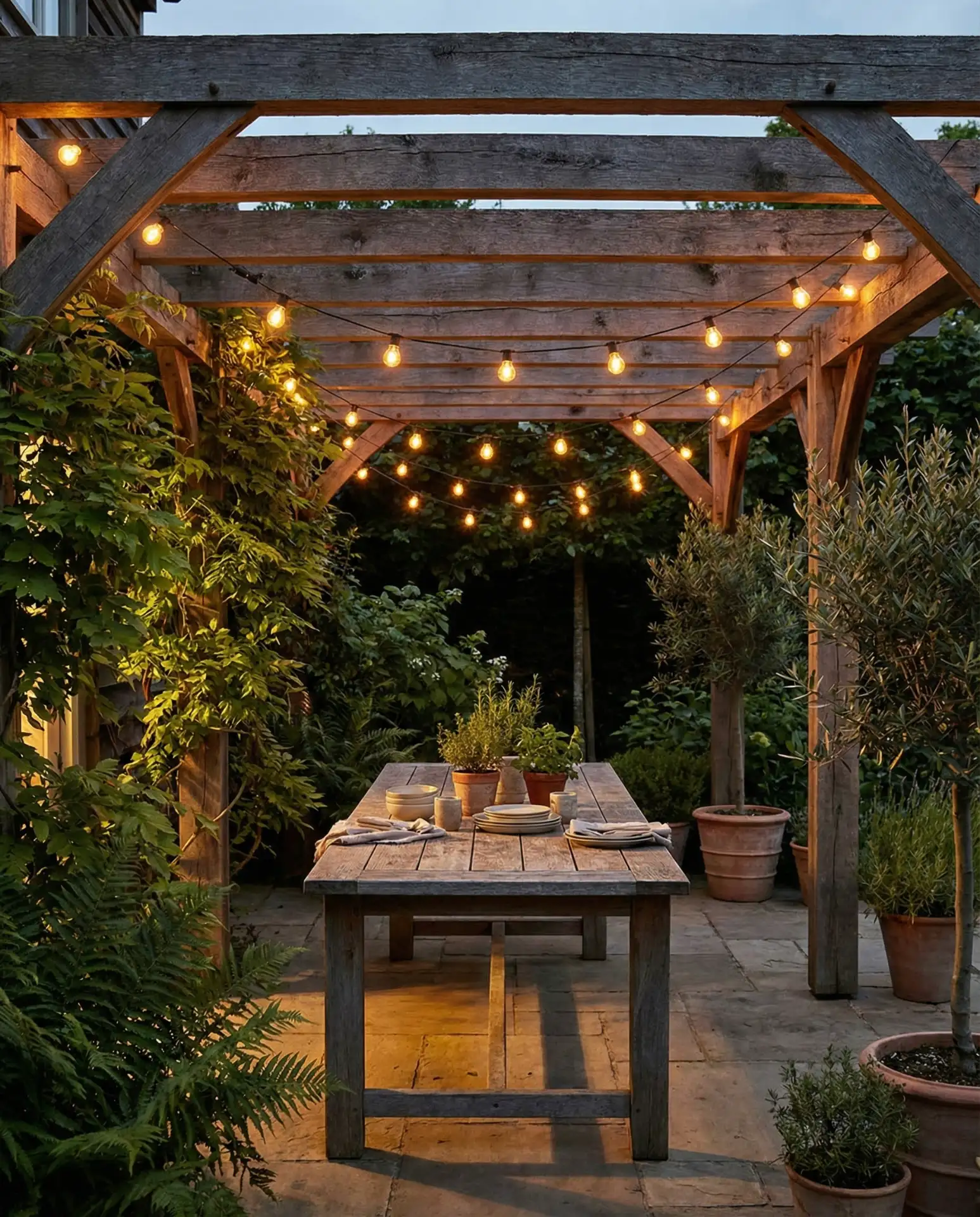 Pergola-Draped Café Style Lights 2