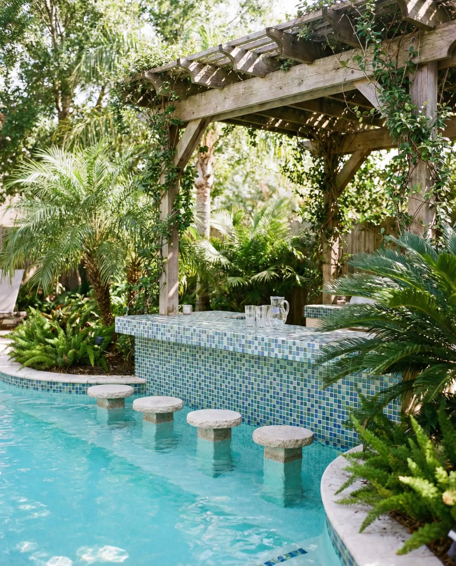 Pool Bar with Swim-Up Seating 1