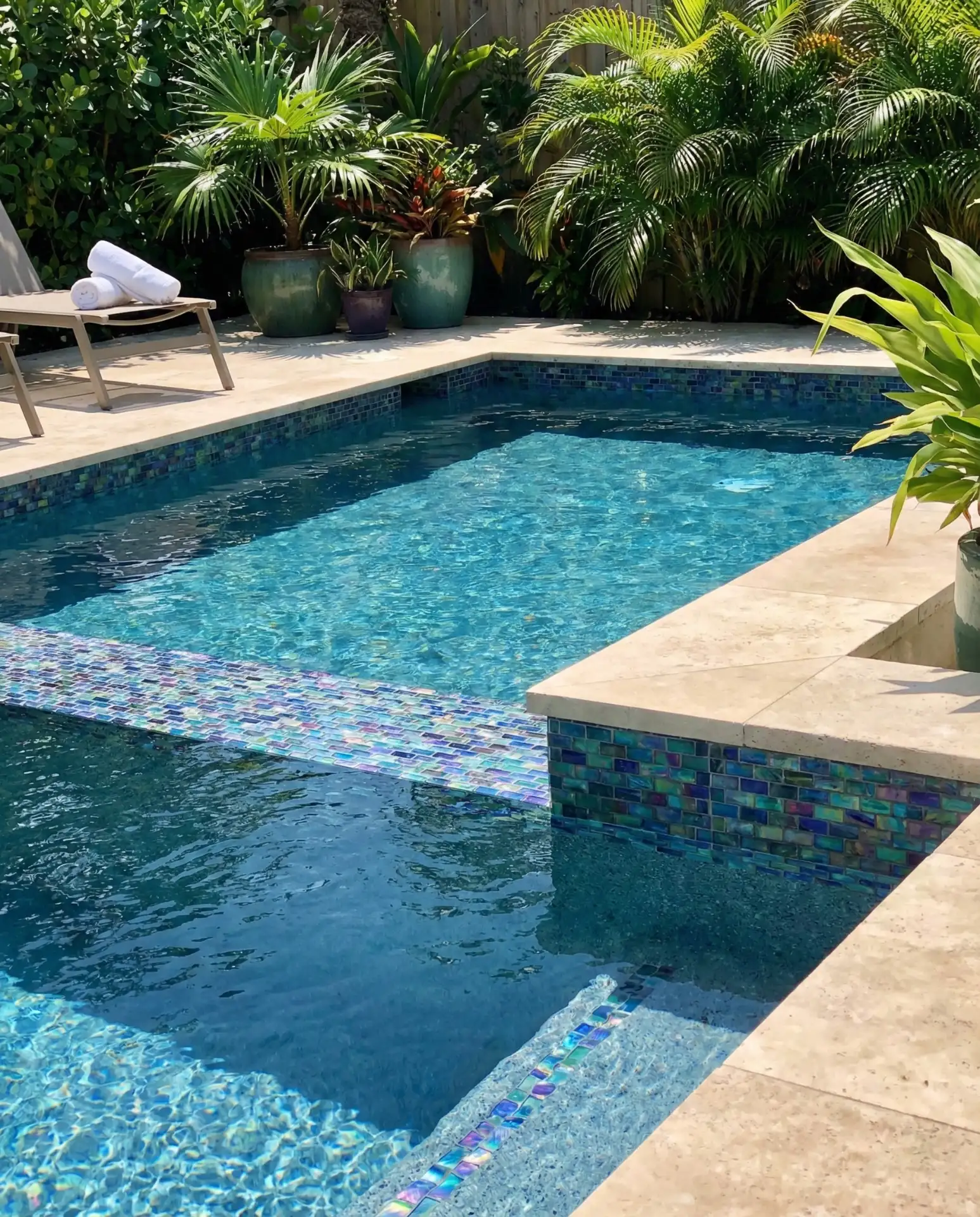 Pool with Glass Tile Mosaic Accent 1