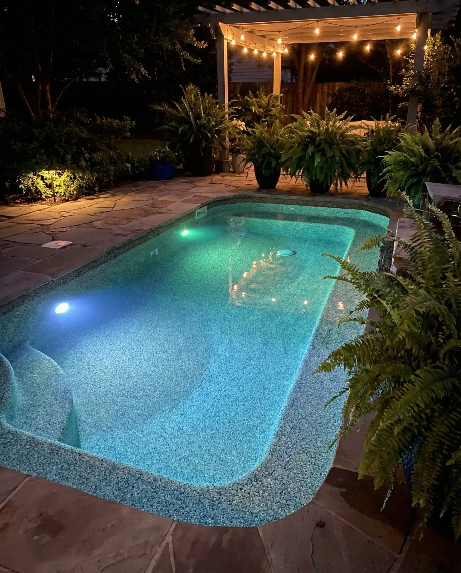 Pool with Pebble Finish and Underwater Lighting 1