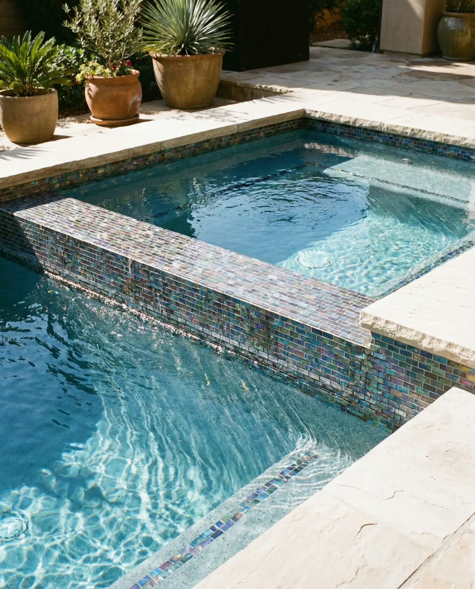 Pool with Shade Sail and Outdoor Daybed 1