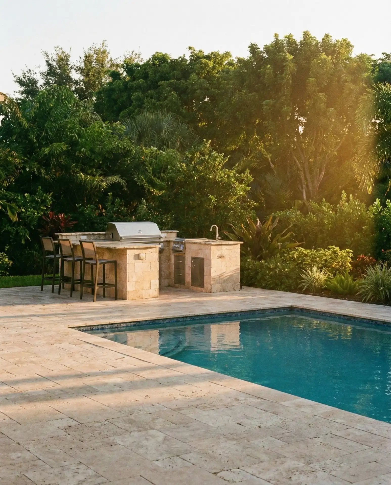 Poolside Paradise with Integrated Outdoor Kitchen