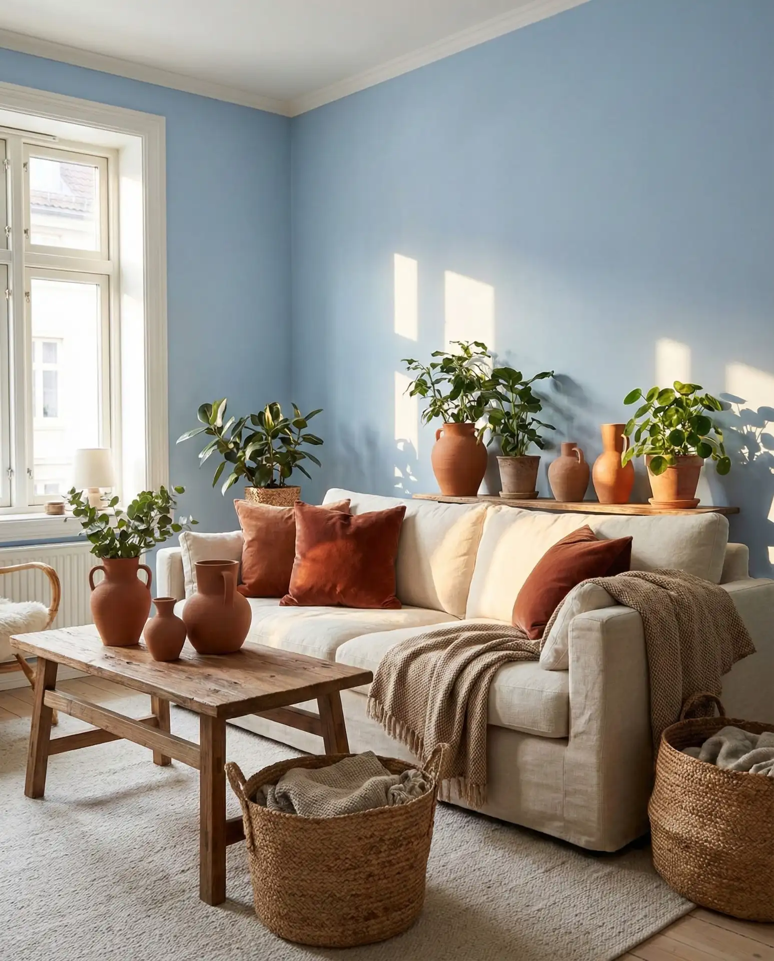 Powder Blue and Terracotta Warm Contrast 1