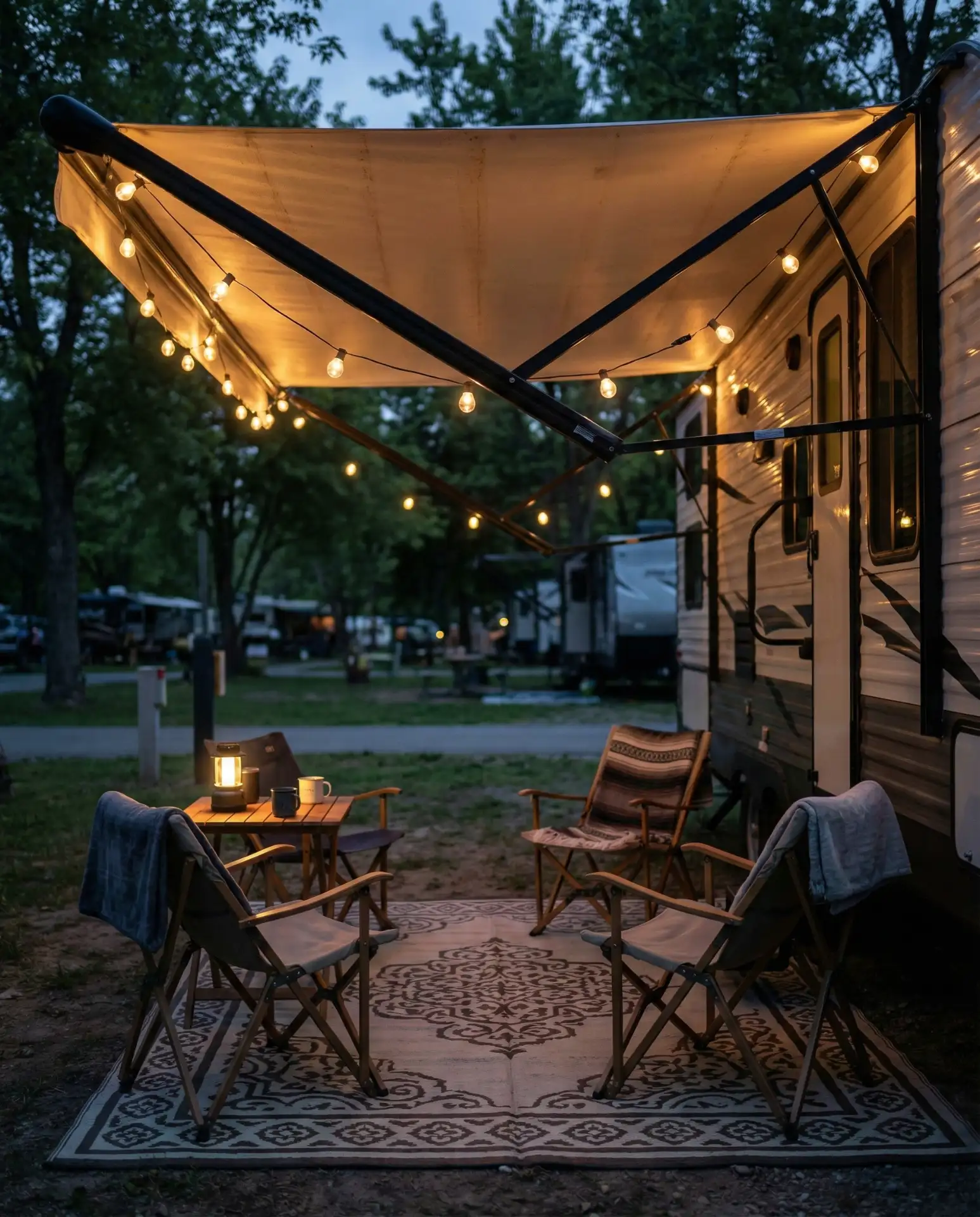 RV Awning String Light Canopy 1