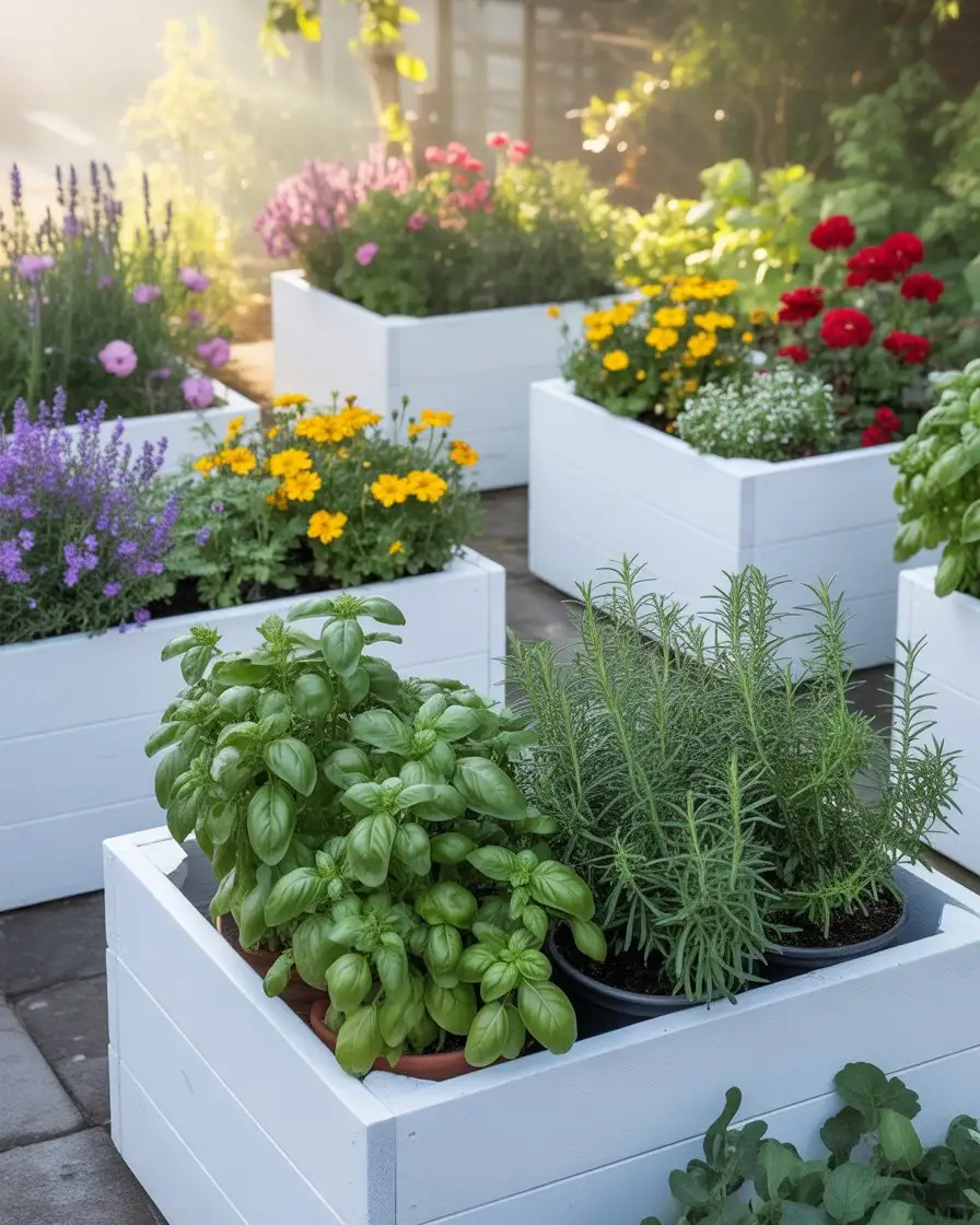 Raised Bed Garden with Painted Cottage Borders 2