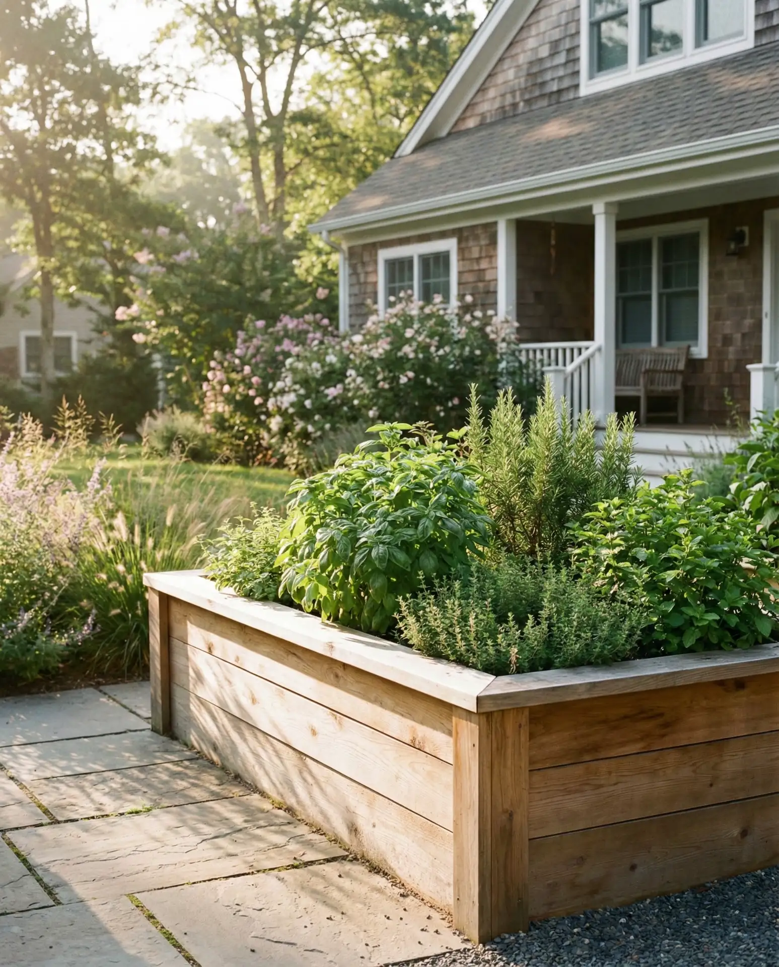 Raised Cedar Box for Front Yard Curb Appeal 1