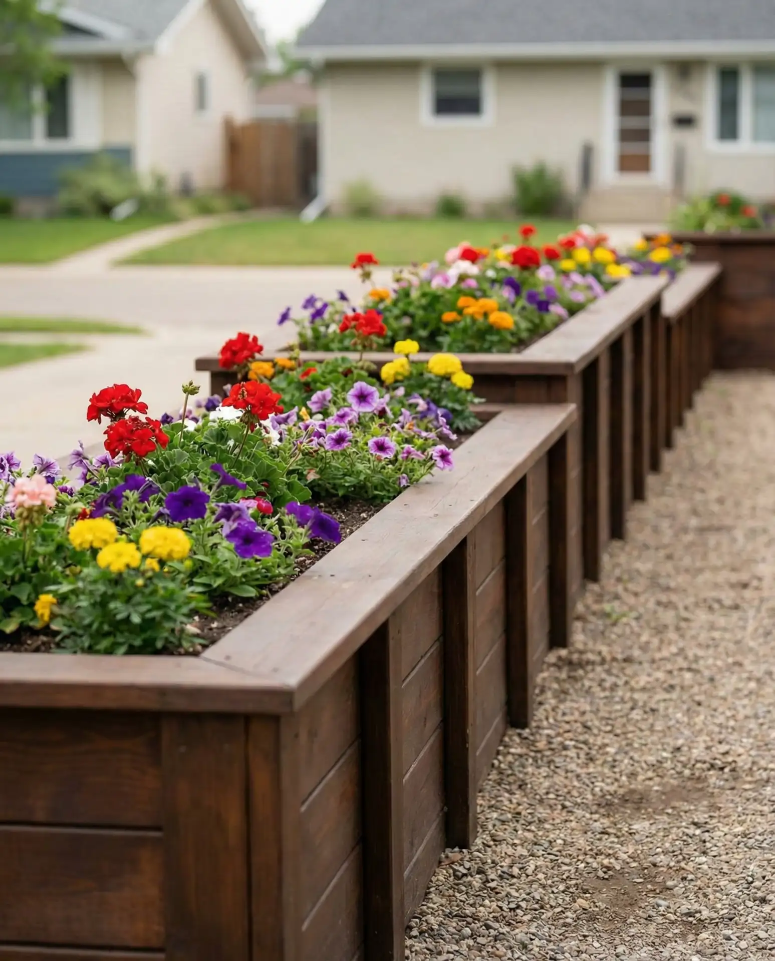 Raised Planter Borders Along Property Lines 1