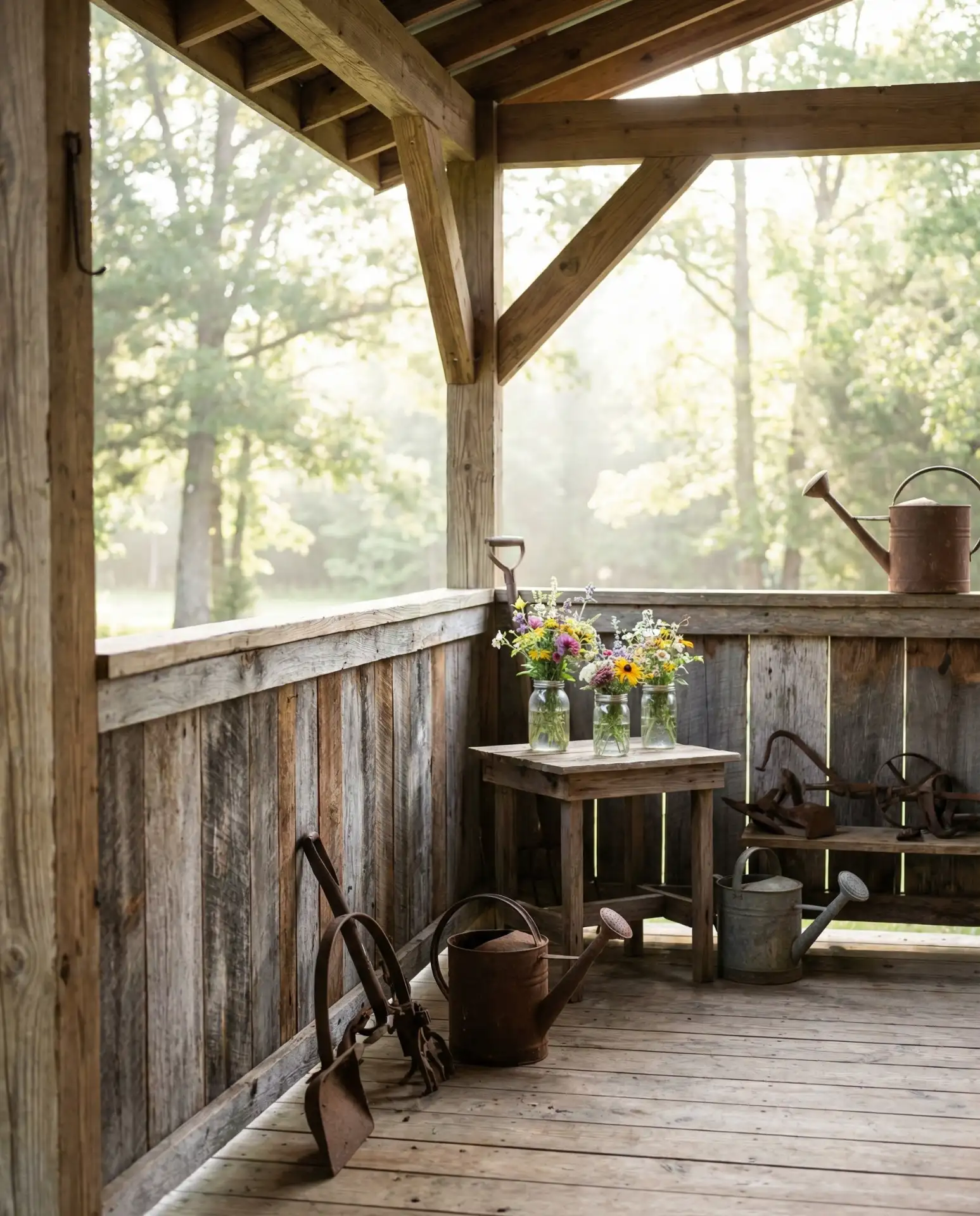 Reclaimed Barn Wood Rustic Railing 1