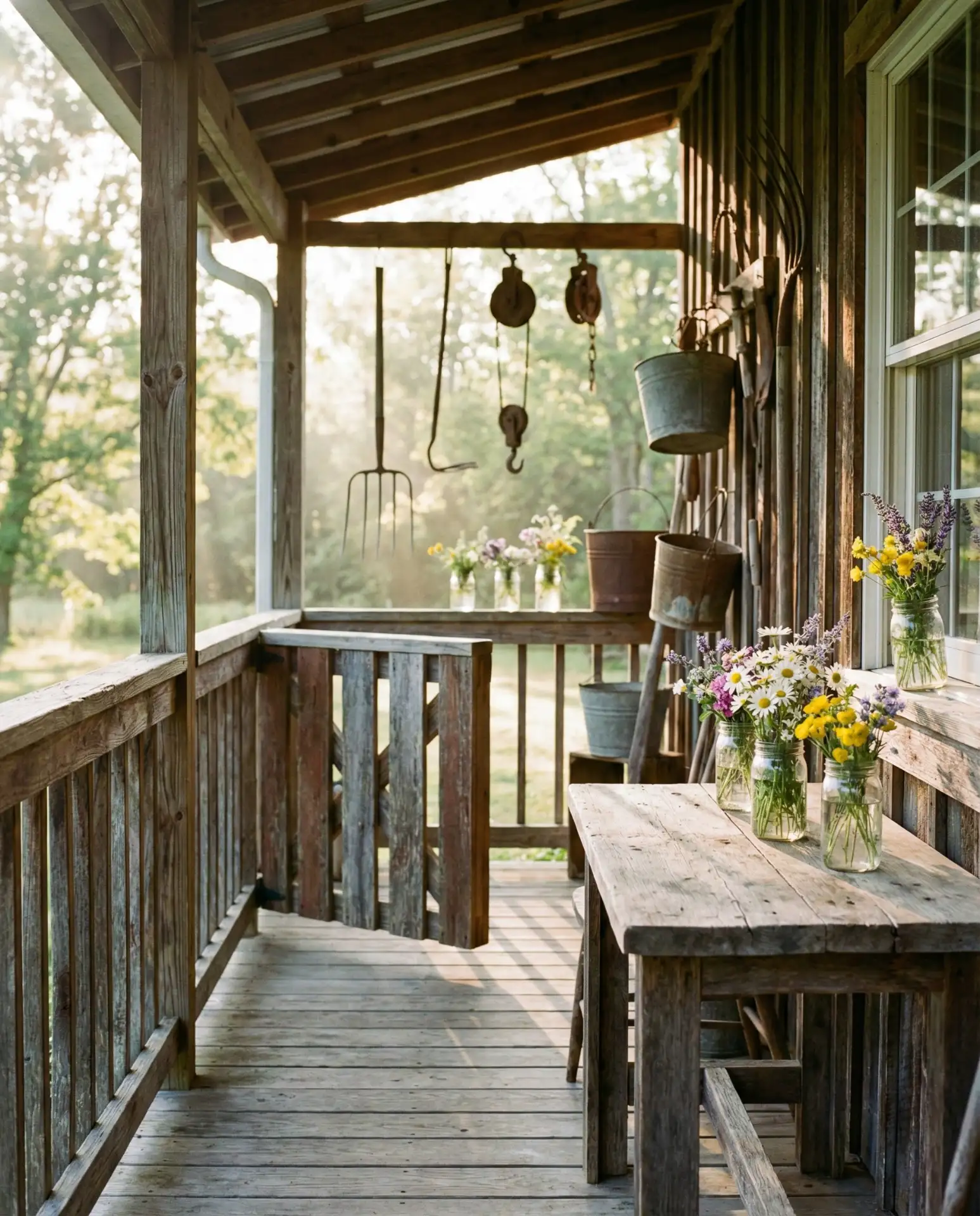 Reclaimed Barn Wood Rustic Railing 2
