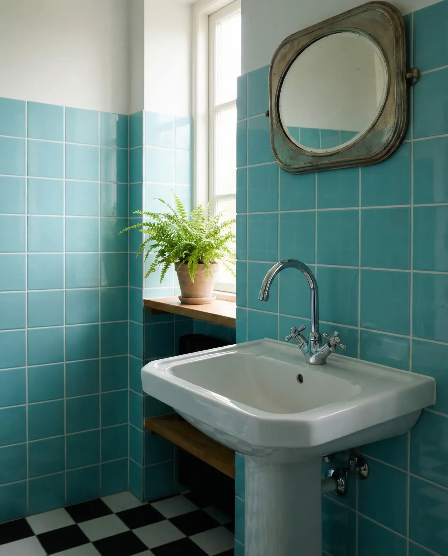 Retro Aqua Blue Tile 1