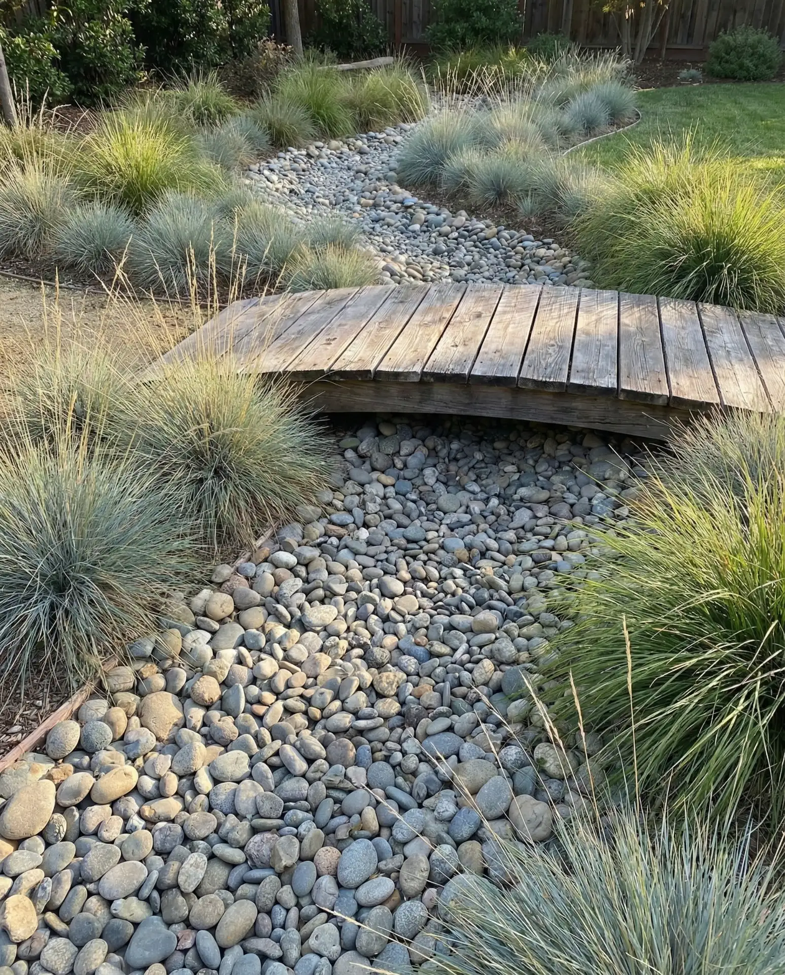 River Rock Dry Creek Bed for Drainage 1